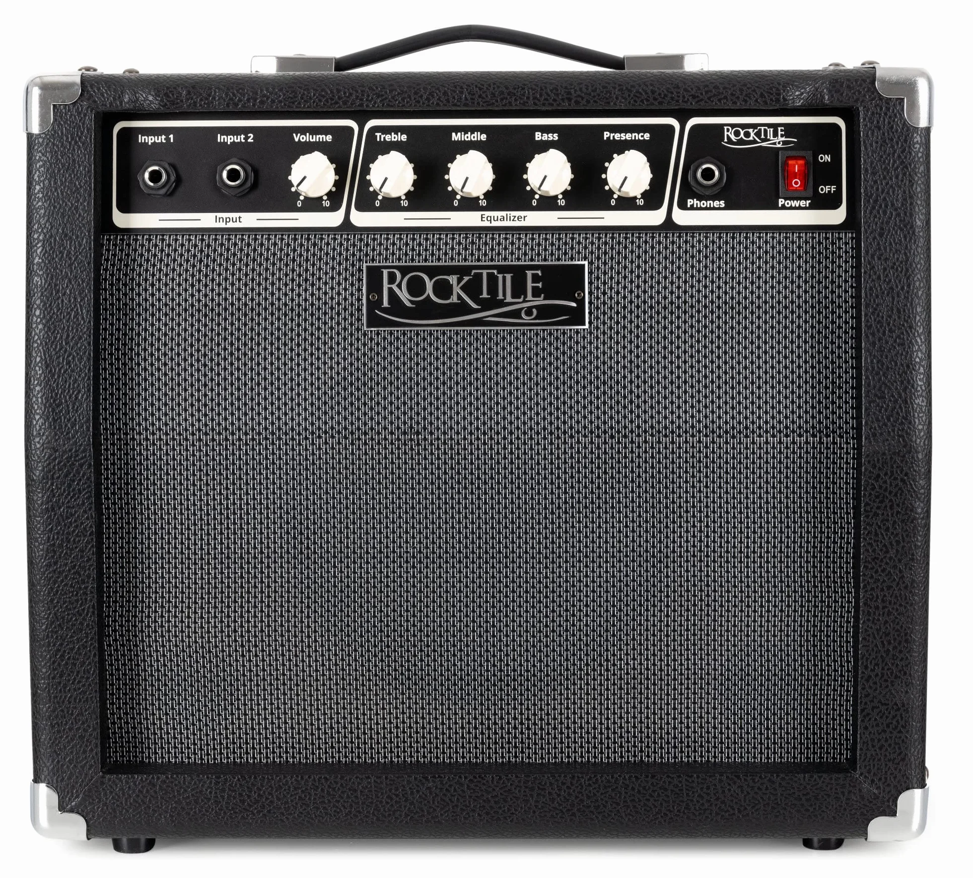 Rocktile BA-30 Jaco Basscombo 30W - Amplificador Combo para Bajos Activos y pasivos - Altavoz 10" - Ecualizador 3 Bandas con Presence - Potencia 30W RMS - Color Negro.