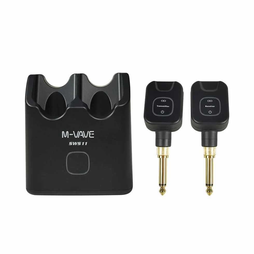 Sistema inalámbrico para guitarra M-Vave SWS11 de 5.8 GHz: Transmisor y receptor digital para guitarra y bajo eléctricos
