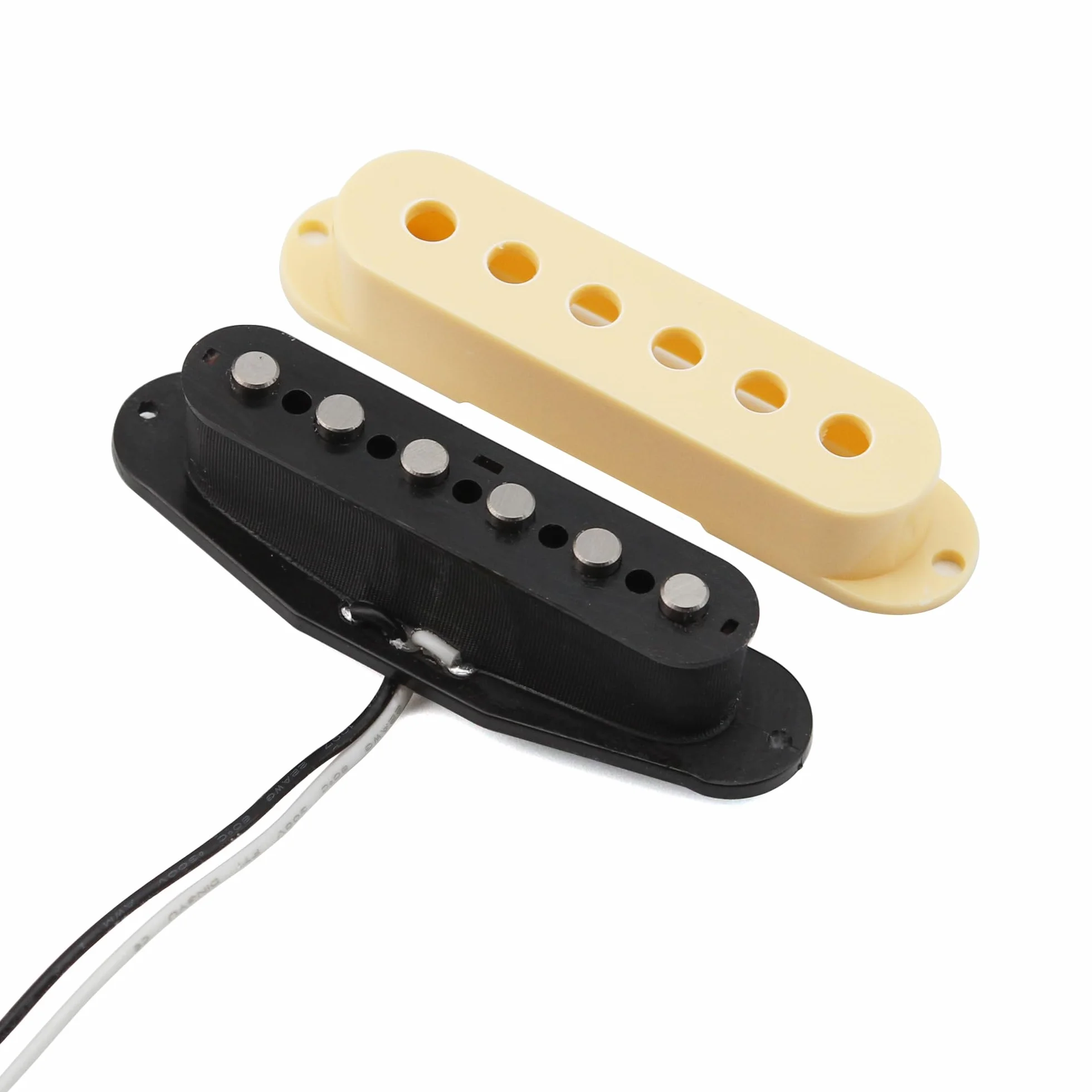 FLEOR Alnico - Juego de 5 pastillas de bobina simple y humbucker de alta ganancia, HSS N+M+B, color crema para guitarra estilo ST