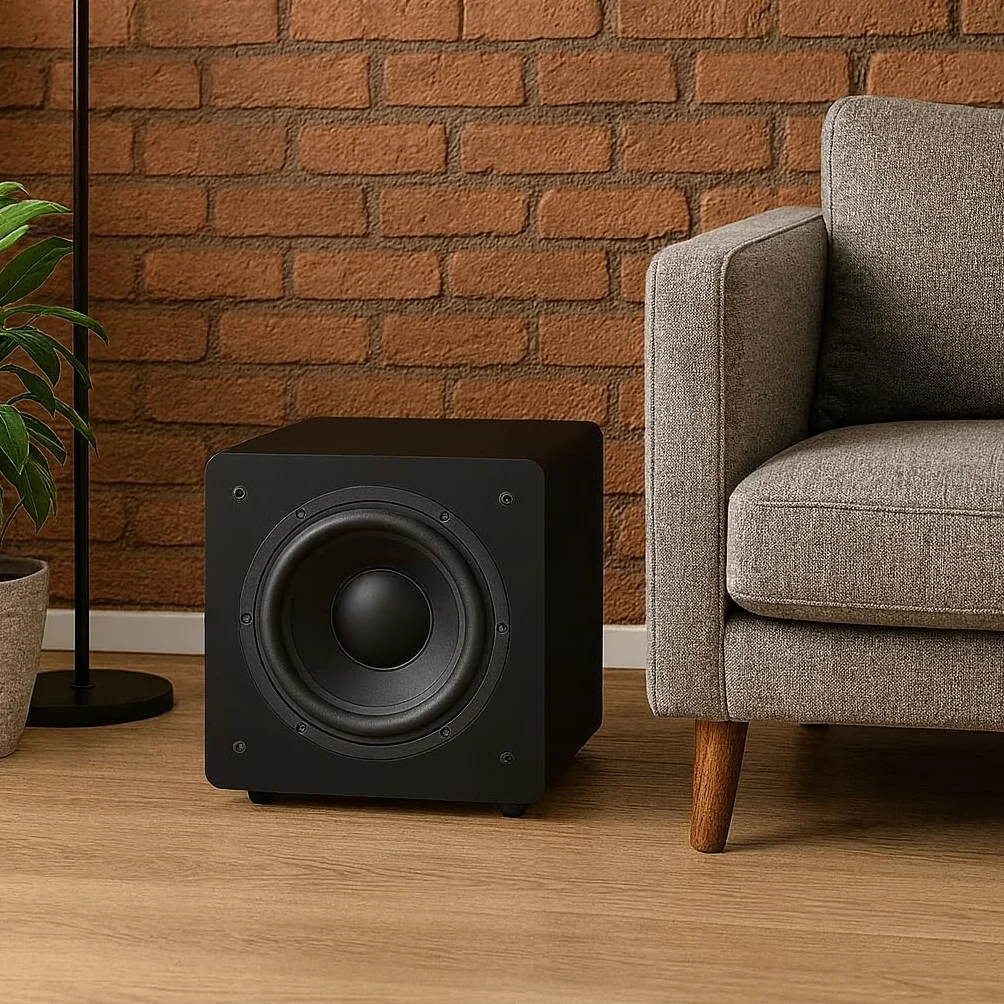 DYNAVOICE Challenger Sub-8 Negro – Subwoofer Activo 8" 90W RMS (125W Máx.), 25-180 Hz, Auto On/Off | para Home Cinema 5.1 y HiFi hasta 25 m² | RCA/LFE y Alta Nivel
