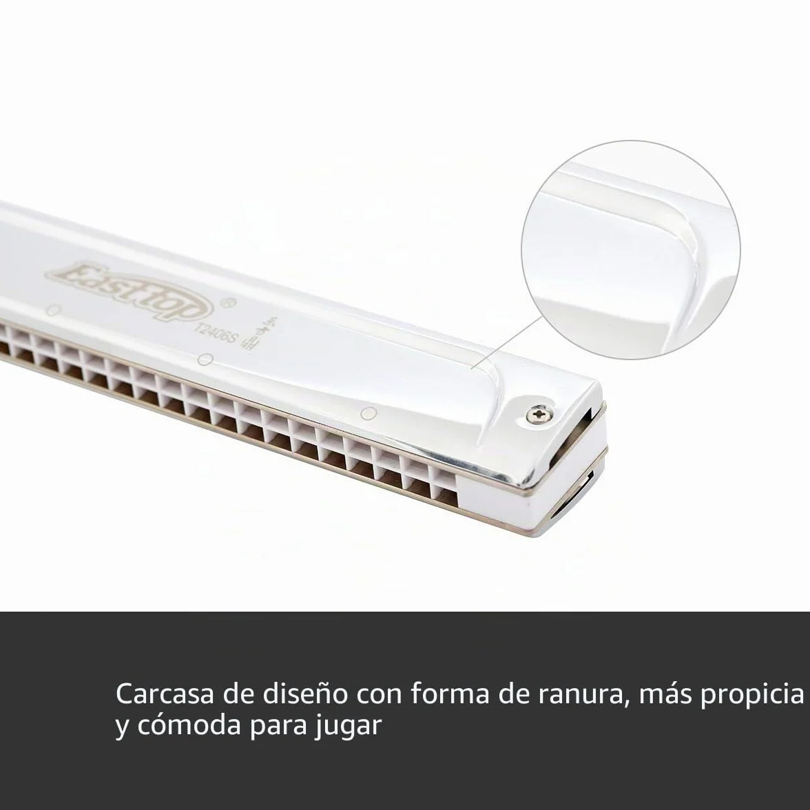 East top 24 hoyos Professional C Tremolo Harmonica T2406S Instrumento de órgano bucal para adultos, jugadores profesionales, principiantes y estudiantes, como regalo