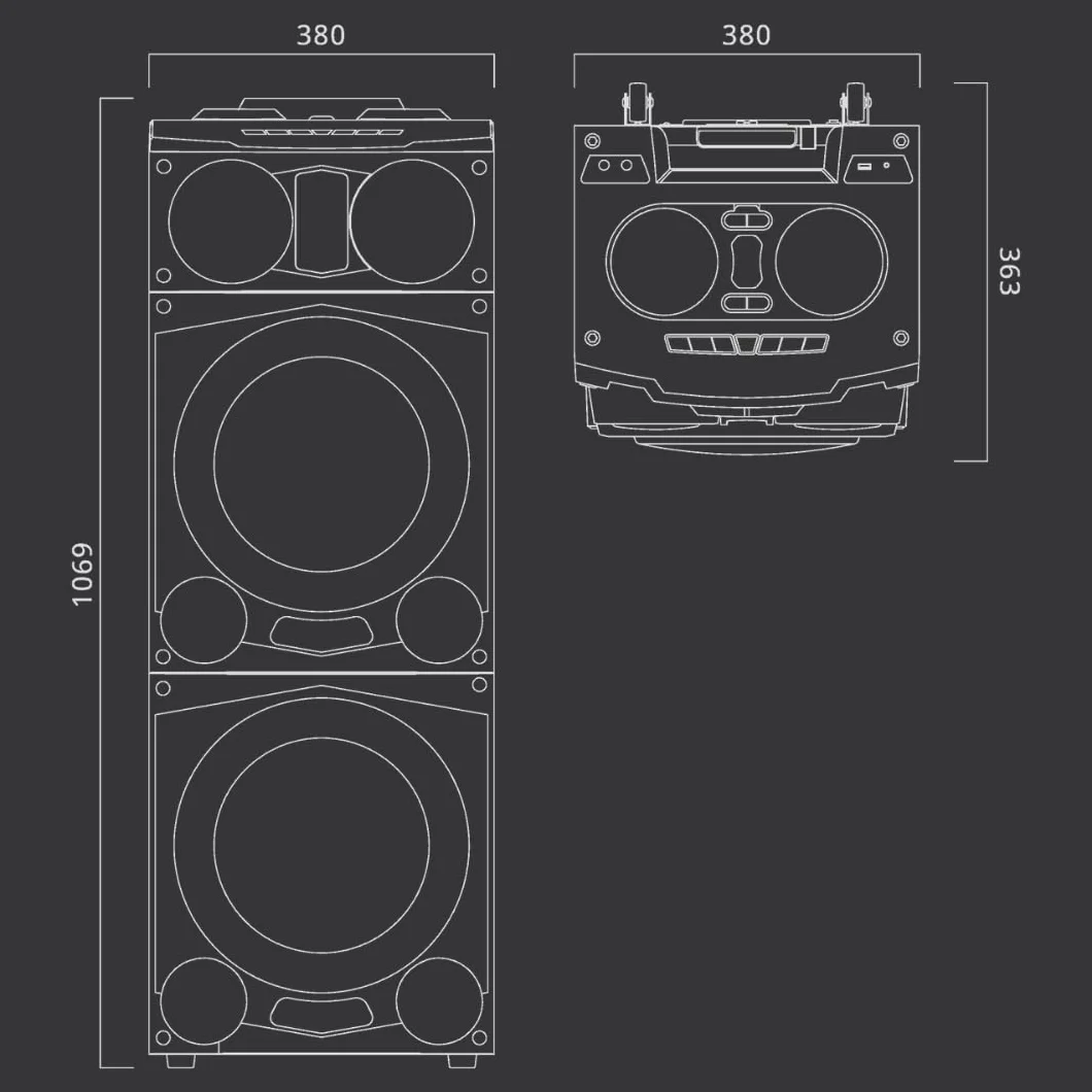 Altavoz Maleta Muse M-1988 DJ Party Box 800W Negro