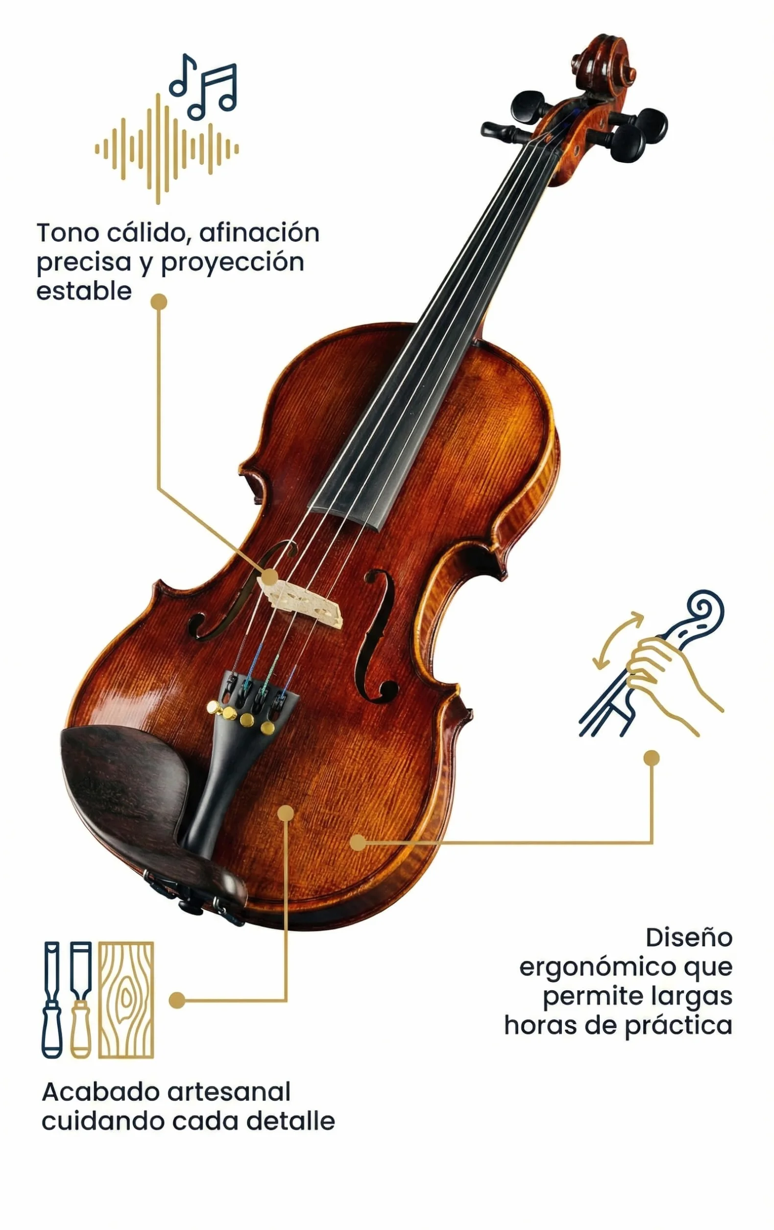 Fowler Instruments Violín 1/2 Elizabeth Thyme – Artesanal en abeto y arce, sonido cálido, barniz rojo, cuerdas premium, incluye arco y funda, montaje luthier