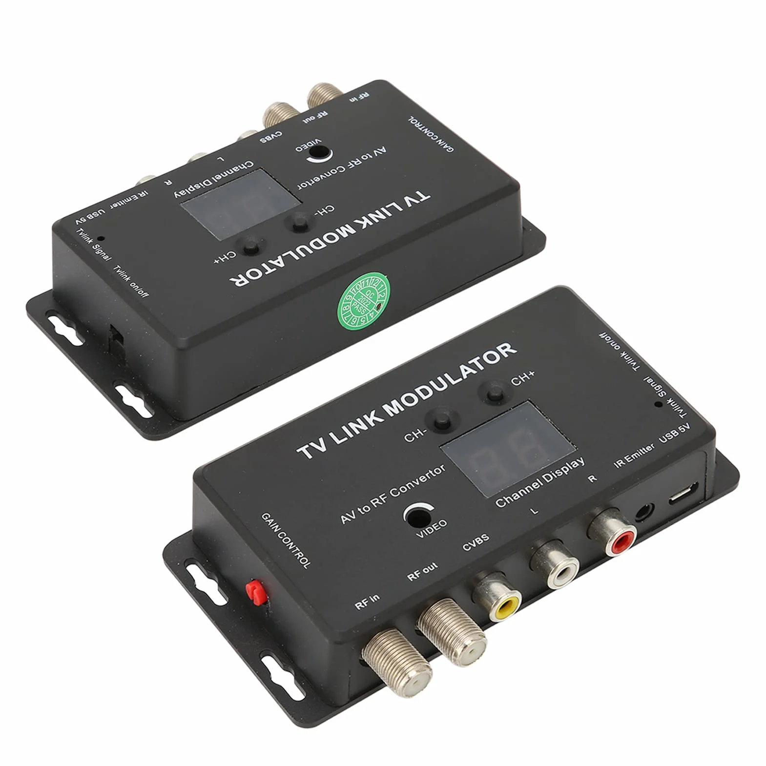 Sxhlseller Caja Convertidora de TV Digital para TV Analógica, Convertidor Doméstico UHF Electrónico Multifuncional, Modulador de Enlace de TV Compatible con Ganancia de Salida Ajustable PAL/NTSC