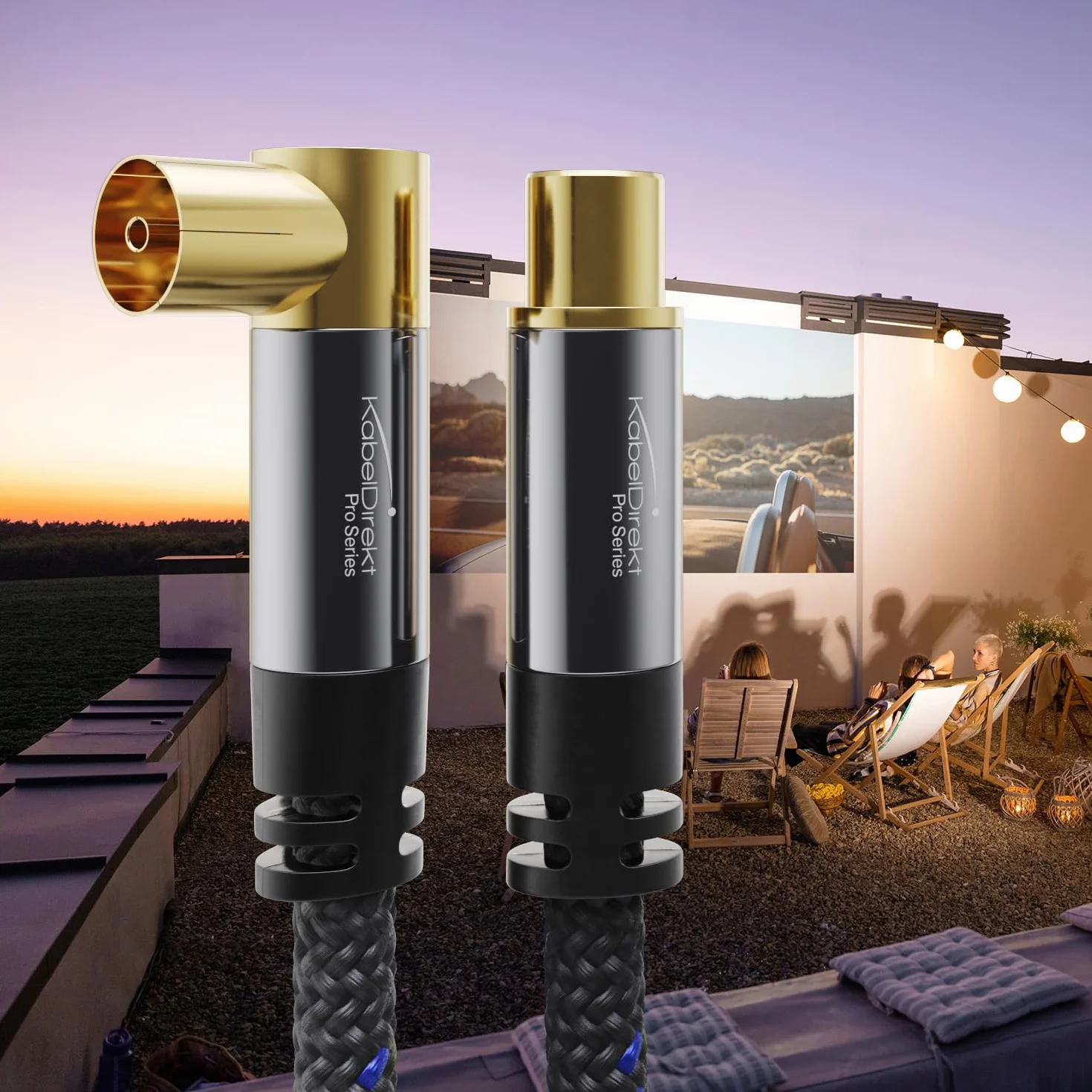 KabelDirekt – Cable de antena 4K & cable TV con ángulo de 90°/recto – 1,5m – con conector metálico para televisión digital y analógica – trenzado (toma angular a conector recto para DVB-C, DVB-S)