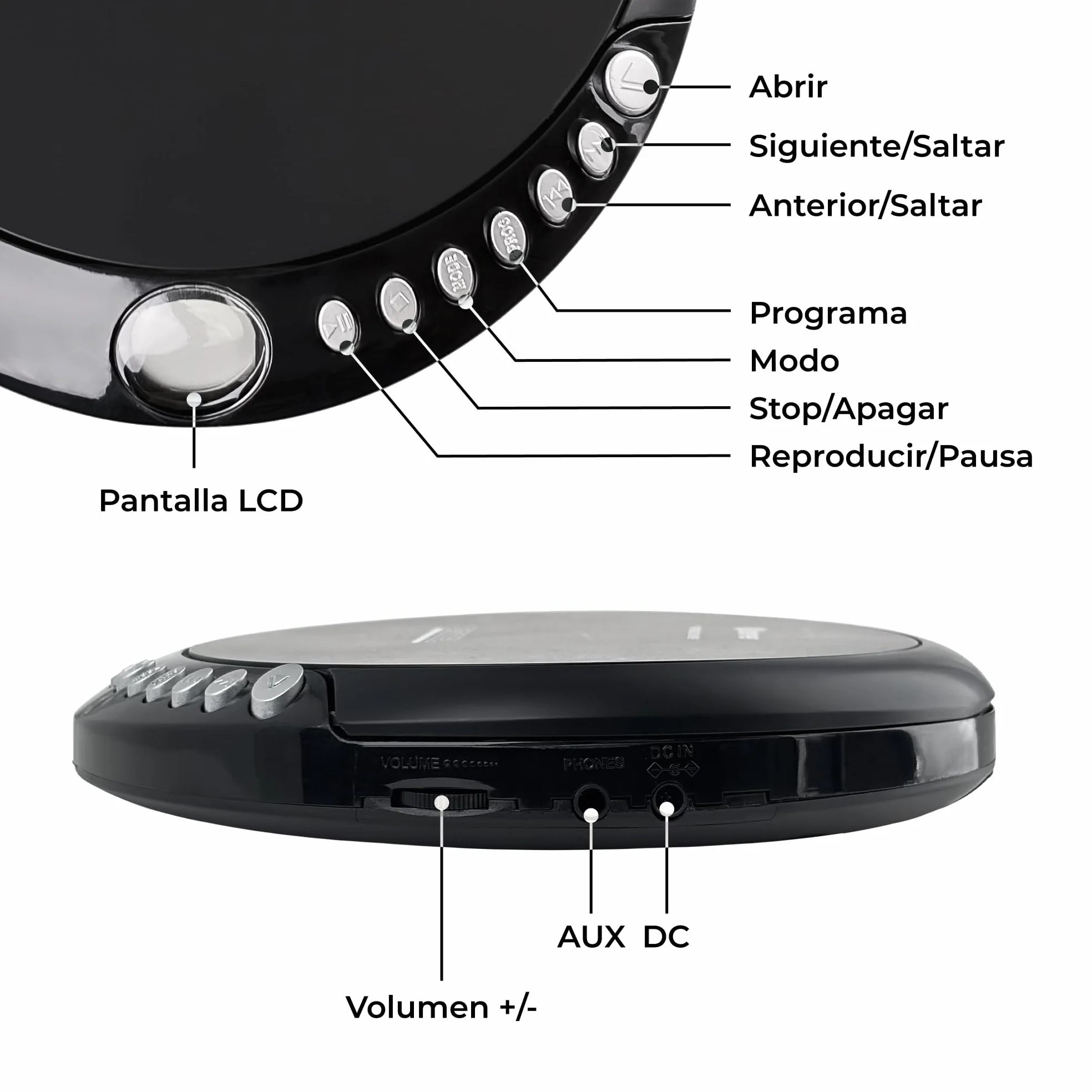 Denver DM-24 Discman CD Portátil Reproductor