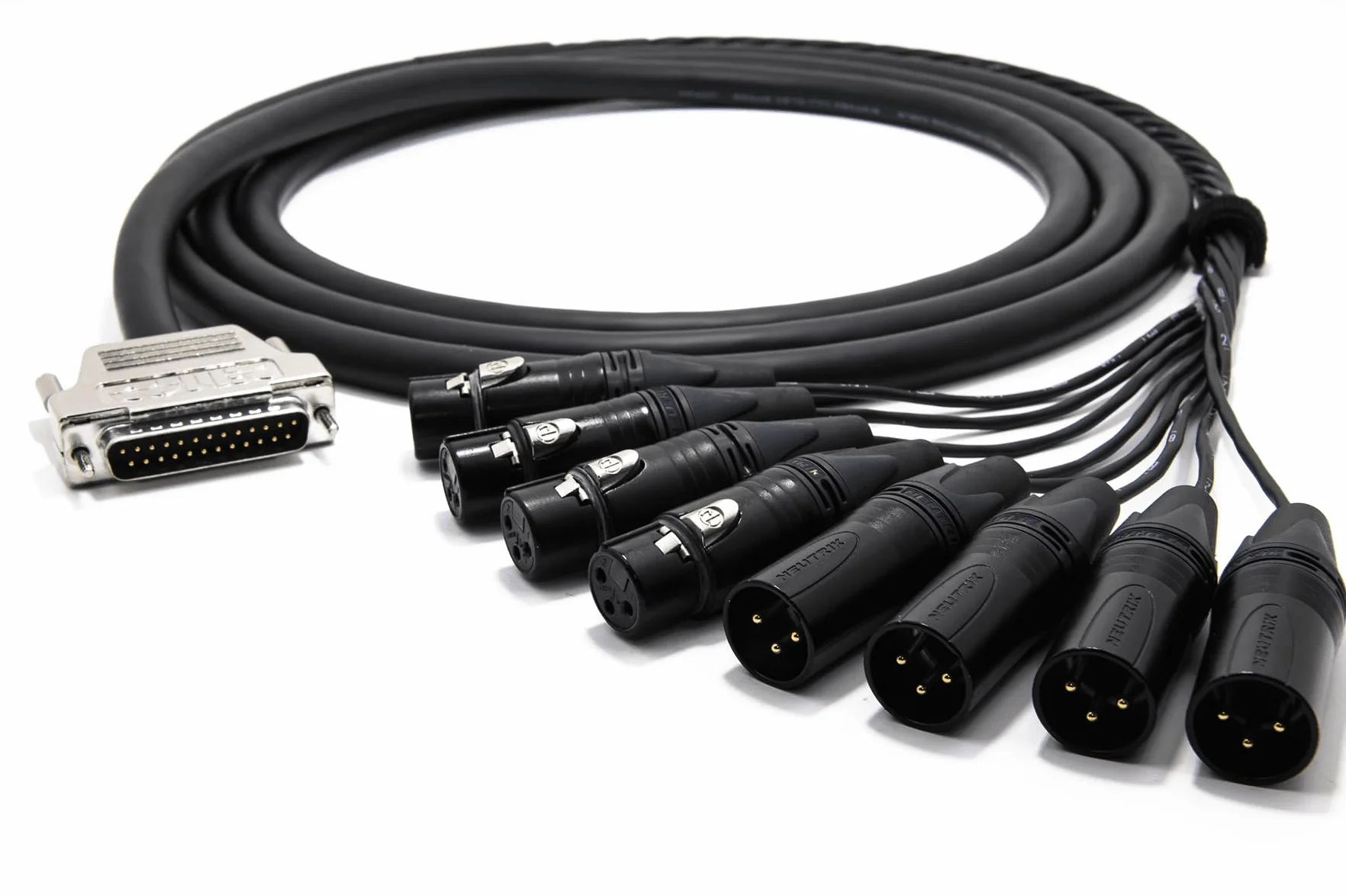 enoaudio Mogami 3162 Digital 8 Multicore Cable AES/EBU 110 Ohm | D-Sub 25 – Neutrik XLR | HiFi - Para Tascam Pinout, 1,0 m