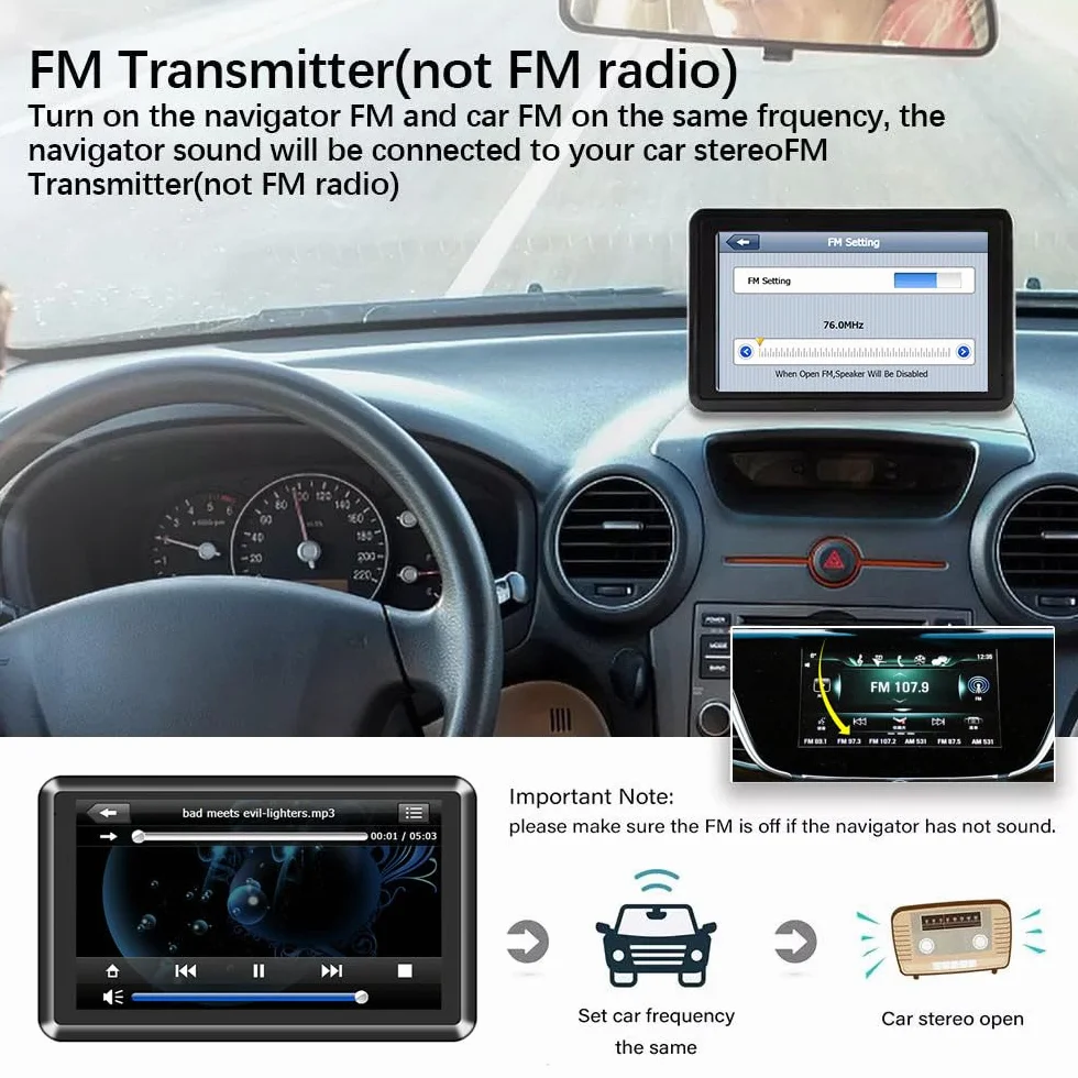 NEWFUN GPS Camiones Profesional 7 Pulgadas Navegador GPS Coche 2025 Mapas Europa Actualización Vitalicia