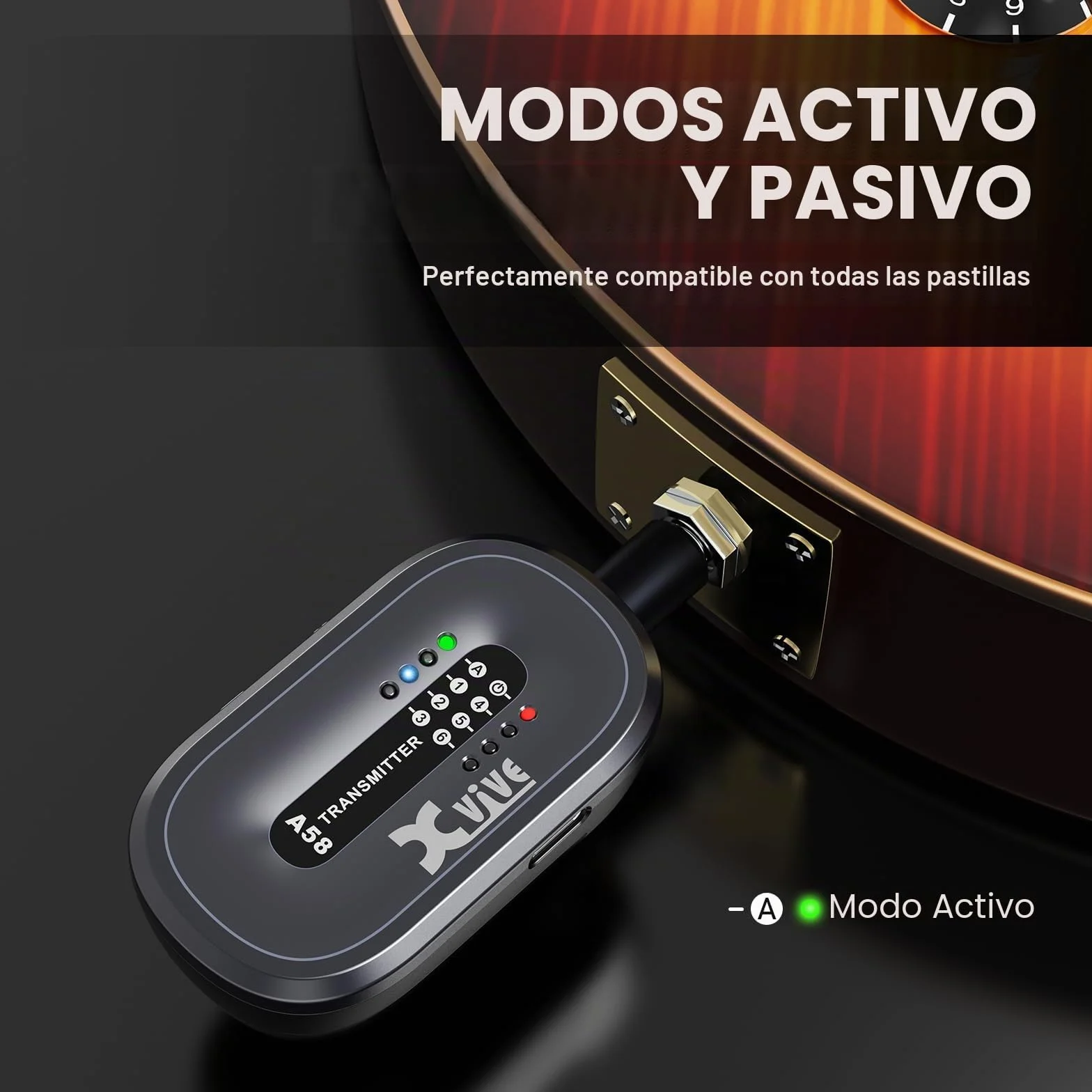 Xvive A58 - Sistema de Guitarra Inalámbrico de 5,8 G con Funda de Transporte