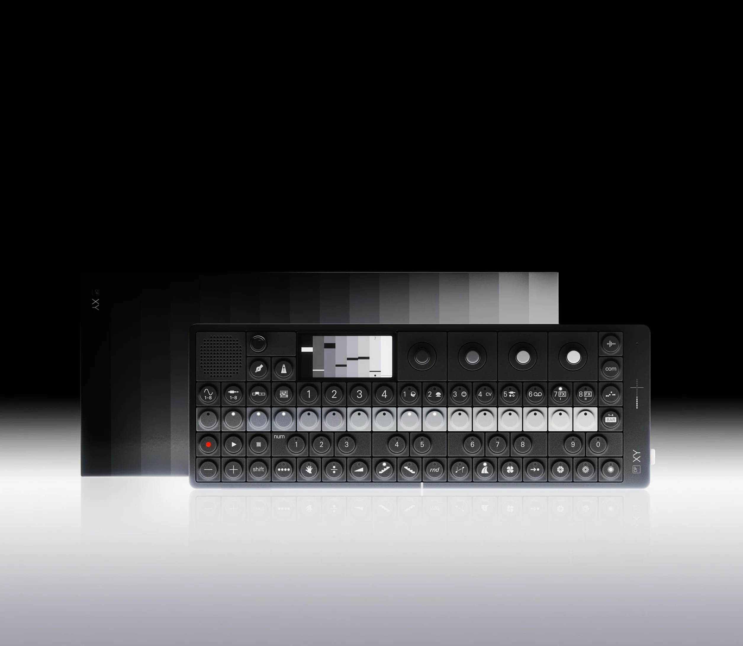 Teenage Engineering OP-XY sintetizador y sampler portátil (secuenciador de 64 pasos con 8 motores de sintetizador, micrófono y altavoces integrados, equipo de grabación), negro