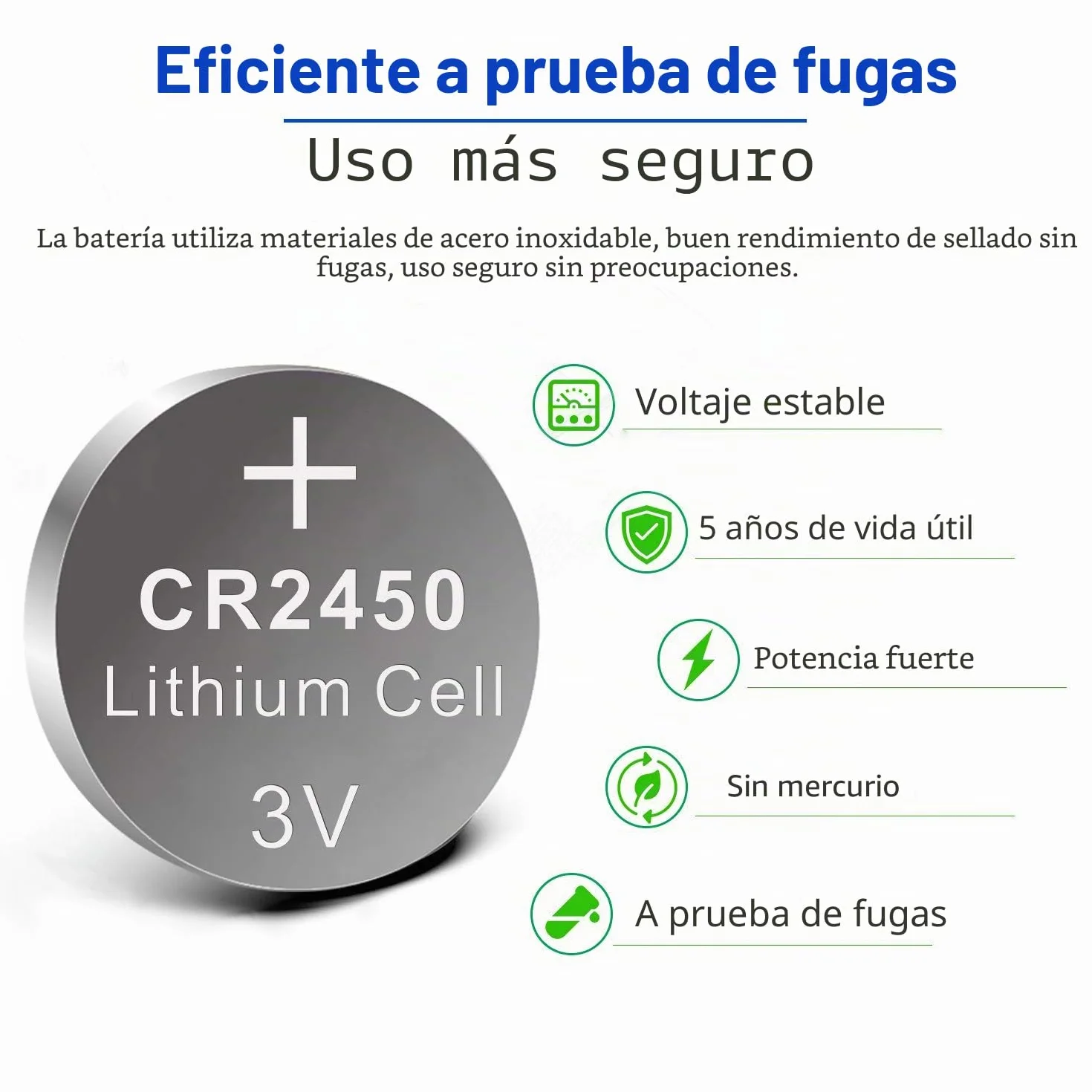 CR2450 Pilas de Botón 3V Litio 10 Piezas Batería de Litio