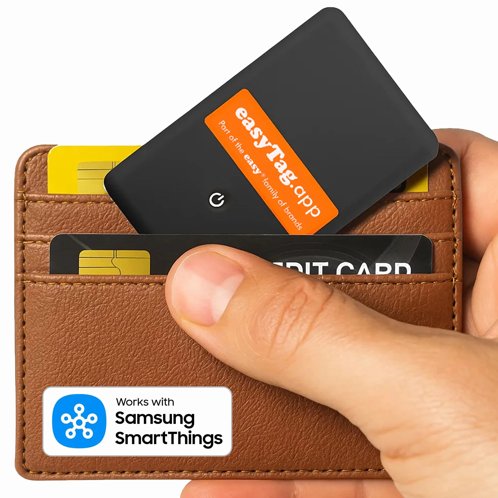 easyTag Card Tracker (Solo Samsung) - Tarjeta Localizador Cartera Slim y Global para el Rastreo de Carteras, Bolsas, Maletas y Equipaje. de Rastreo Recargable Compatible con la App Samsung SmartThings