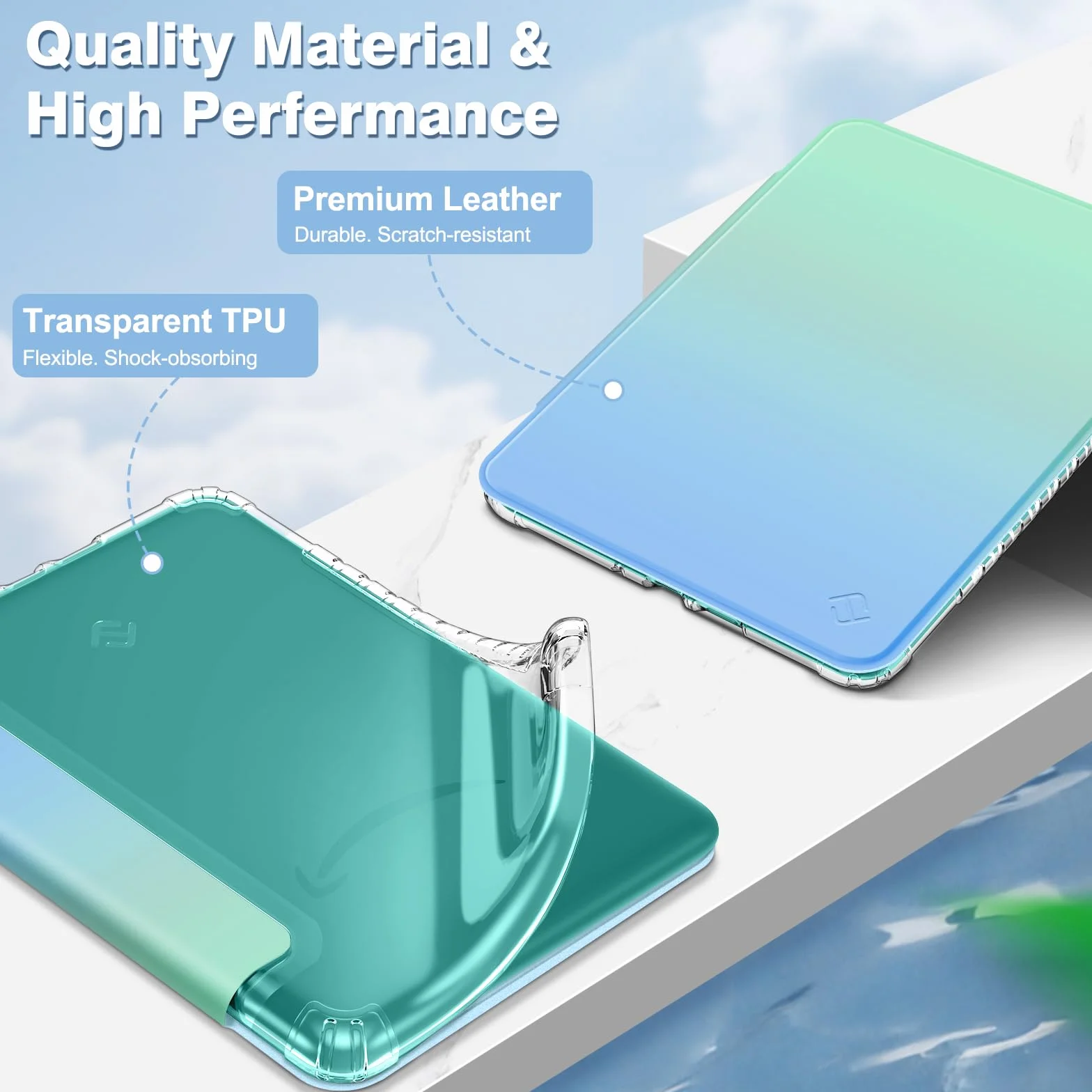 Funda para Kindle Paperwhite 7" (12ª Gen 2024) y Kindle Colorsoft Signature Edition, TPU Transparente, Seaside Ombre