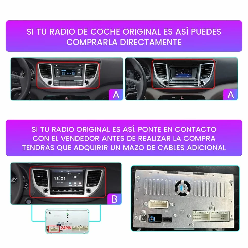 Quad Core 4G+64G Car CarPlay Android Auto 9" IPS Pantalla Navegación Estéreo Pantalla táctil Headunit Pad Tablet cámara Marcha atrás GPS Reproductor Multimedia para Hyundai Tucson 2015-2018 LHD