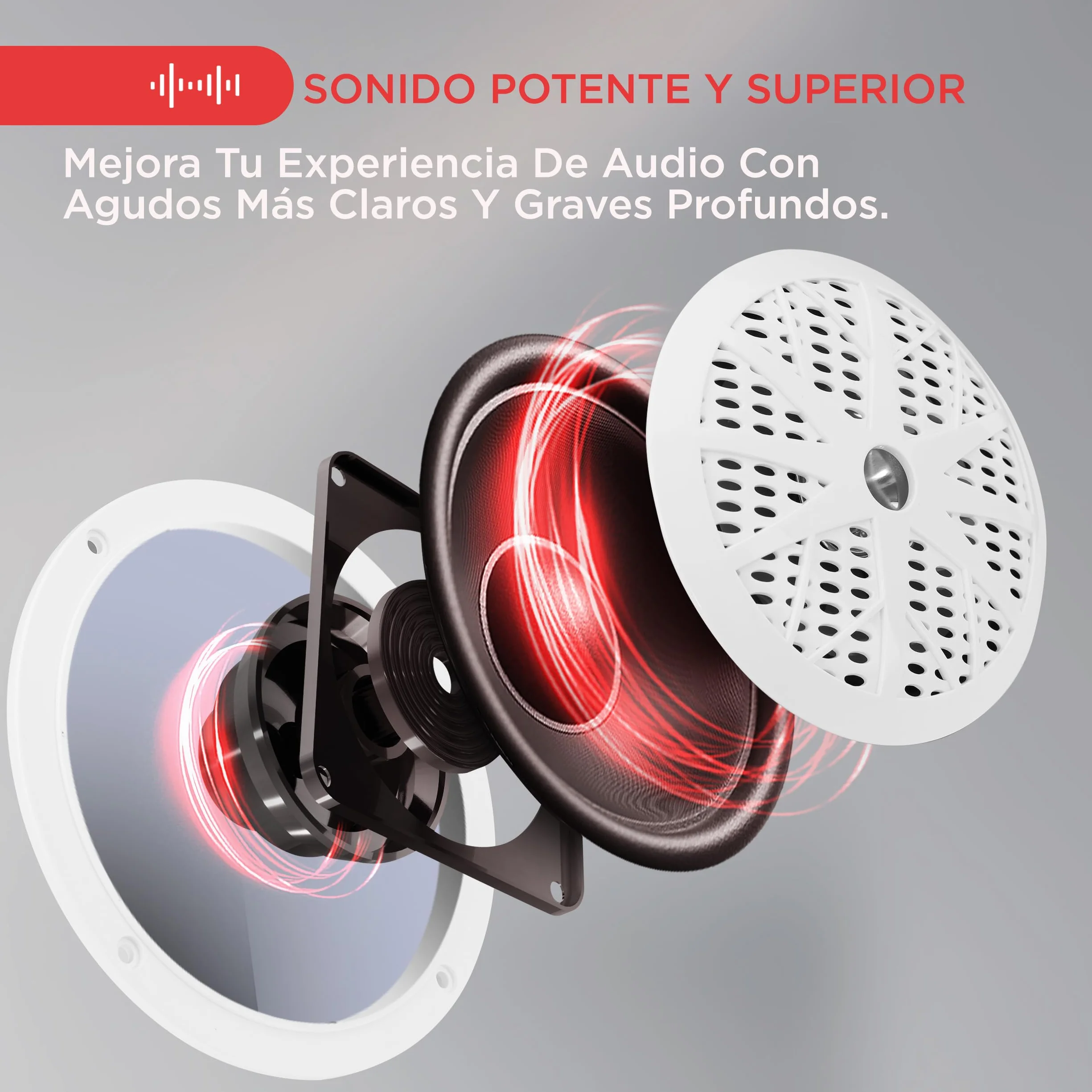 Pyle Altavoces Marinos Dobles, 5.25”. Sistema de Sonido estéreo para Exteriores, Resistente al Agua, 2 vías, Potencia 100 W