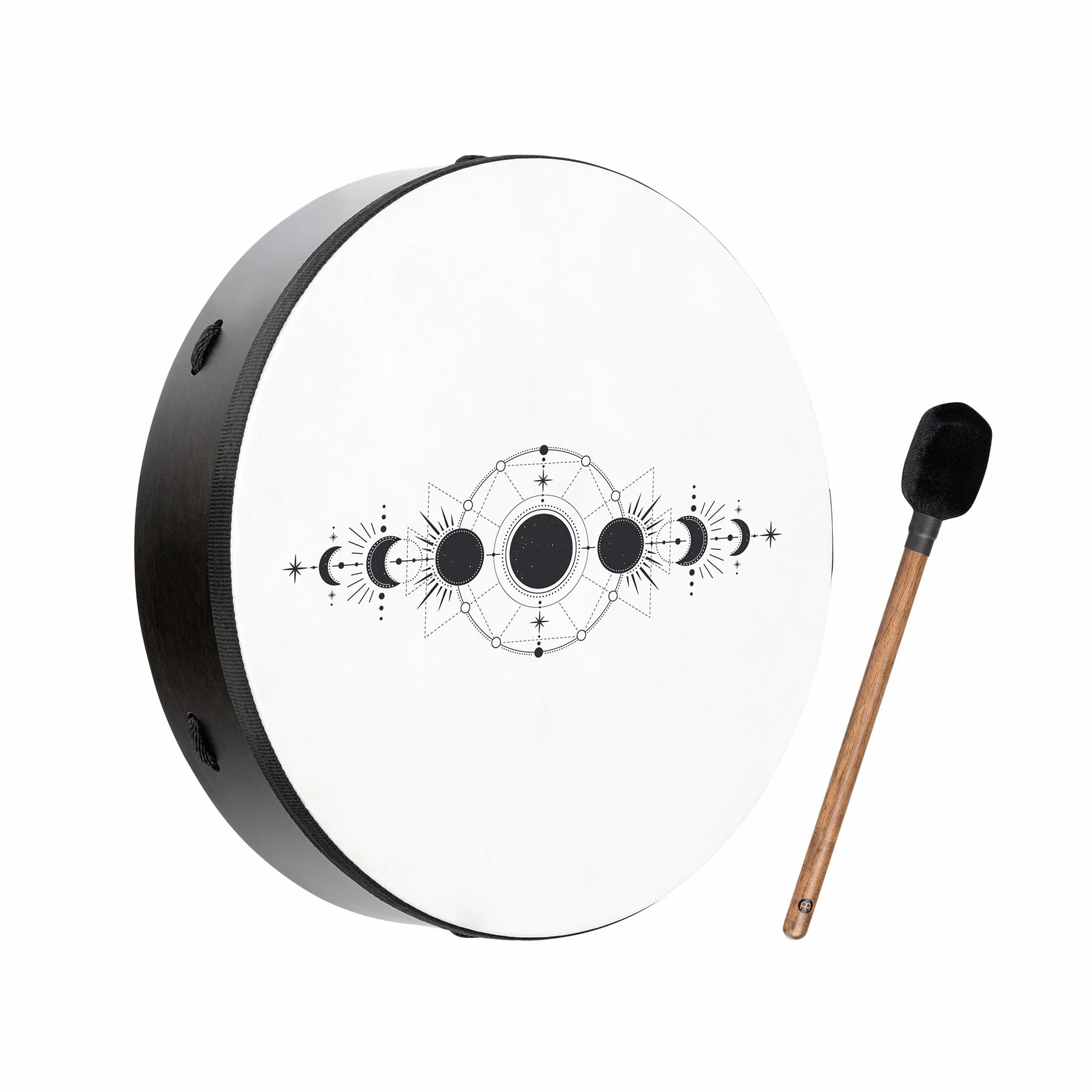Tambor de madera ritual de 16 pulgadas con mazo para meditación calmante, ASMR, terapia de curación de sonido y yoga