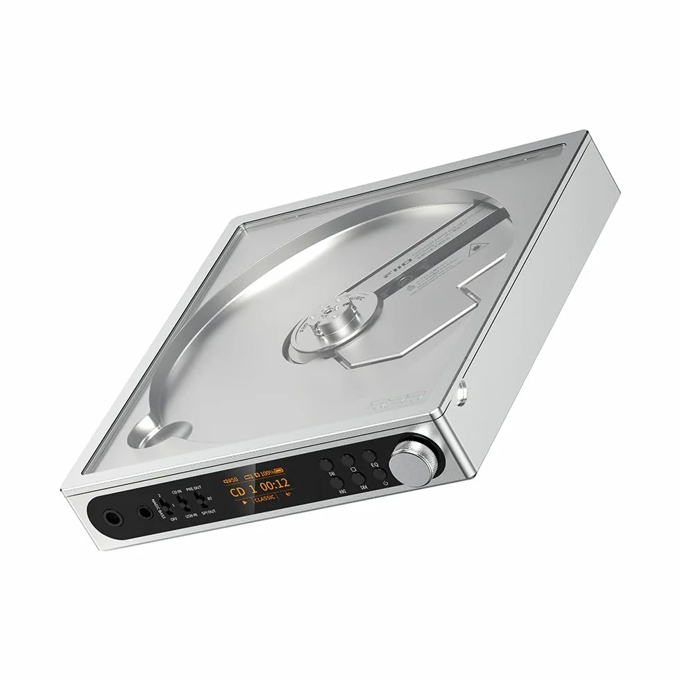 FiiO DM15 R2R Reproductor de CD portátil DAC USB Alta fidelidad Bluetooth 5.4 Plata