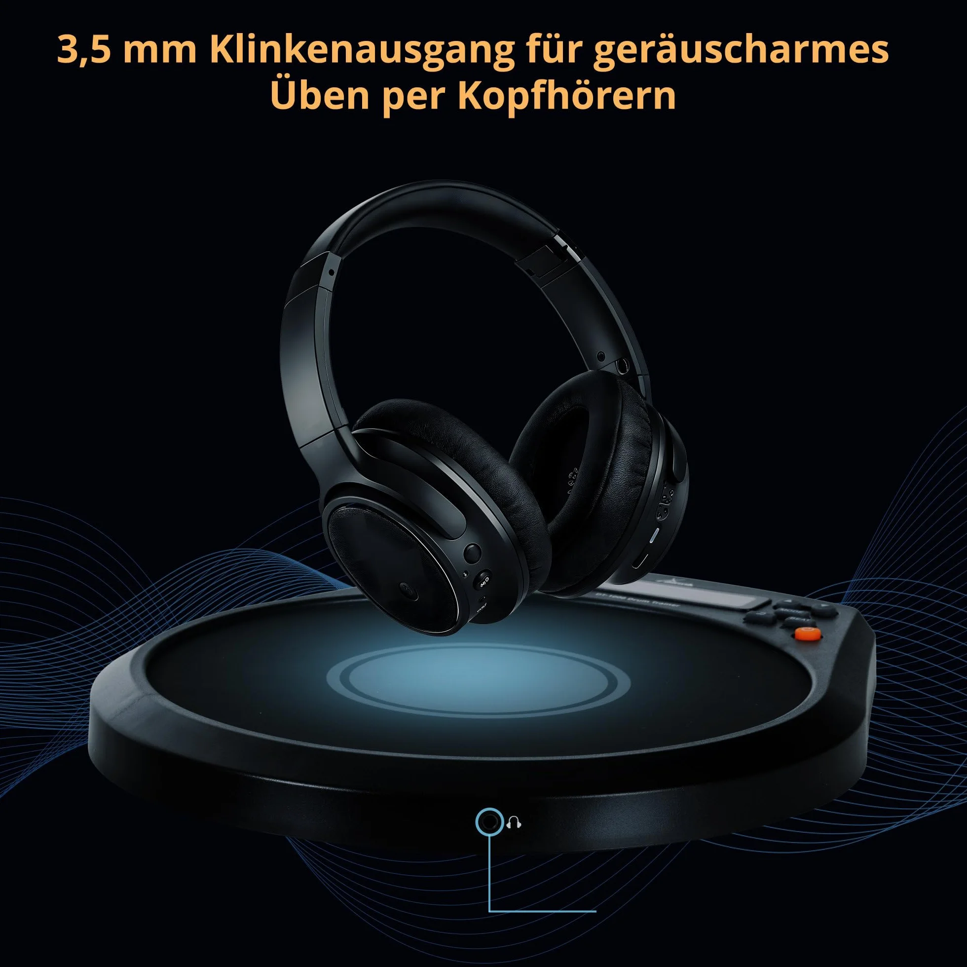 XDrum DT1000 Drum Trainer: 8 almohadillas de silicona, metrónomo, contador de golpes y visualización dinámica, batería de litio hasta 16 h, pad con entrada para auriculares, ideal casa y viaje