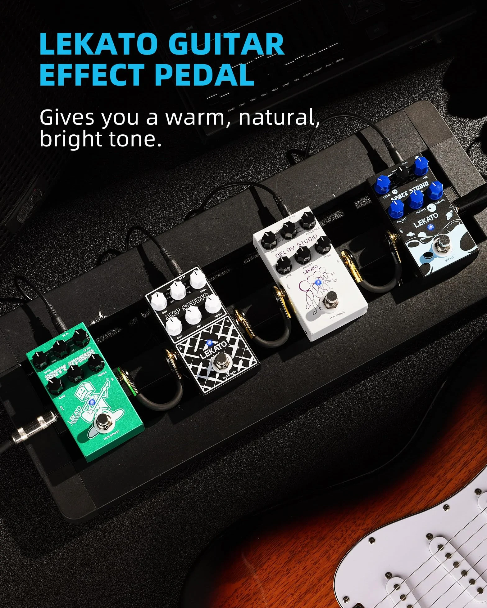 LEKATO Pedal de preamplificador, pedal de efectos de guitarra digital, 9 modelos de preamplificador con ecualizador de 3 bandas para guitarra eléctrica