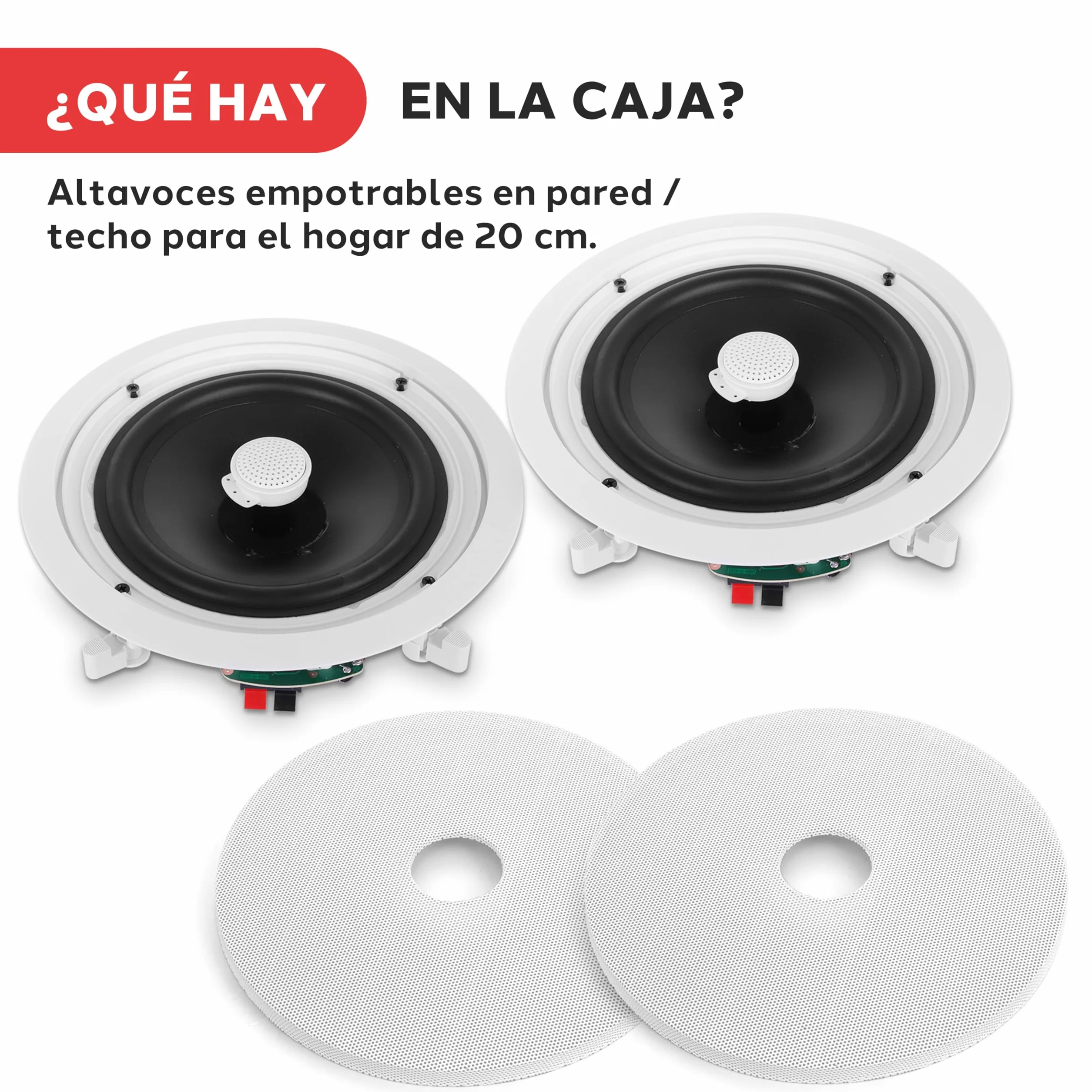 Pyle Altavoces Techo Empotrables 8" Tweeter Titanio 1" 55Hz-22kHz 300W