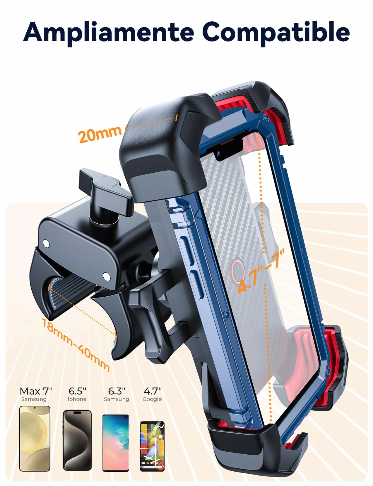 JOYROOM Soporte Movil Bicicleta Antivibracion Universal Porta Manillar para iPhone 17 Samsung S25 4.7"-7" Smartphone