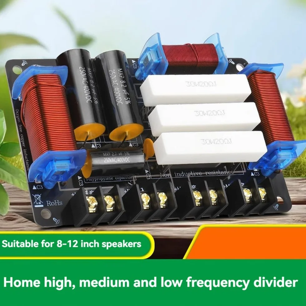 Divisor de Altavoz de 3 Vías 600W 4/8 Ohmios para Altavoces de 8, 10, 12 Pulgadas
