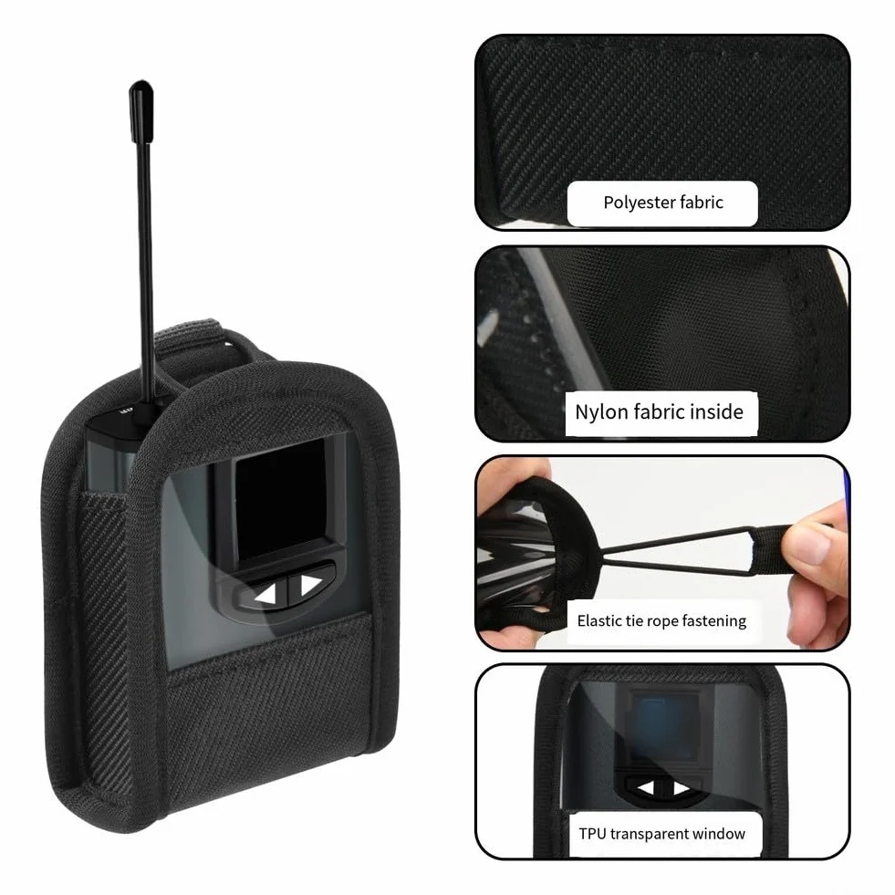 RANRAO Funda inalámbrica con diseño de antena abierta para transmisores de audio, se fija de forma segura a correas de hombro o cintura con facilidad