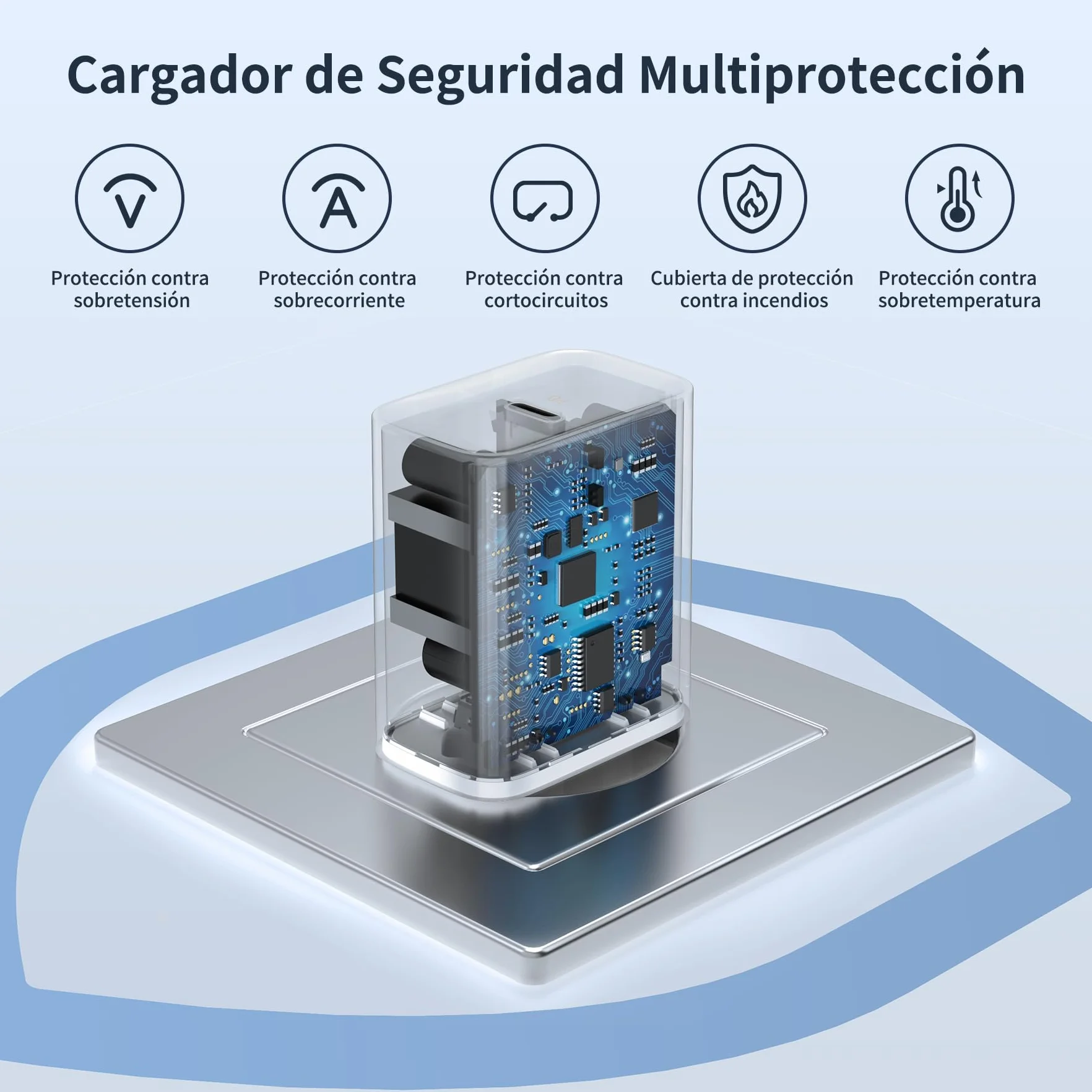 Cargador Carga Rápida USB C 30W para iPhone 14/13/12/11/SE/X/XS/XR/8/7, iPad, AirPods, Cable 2M