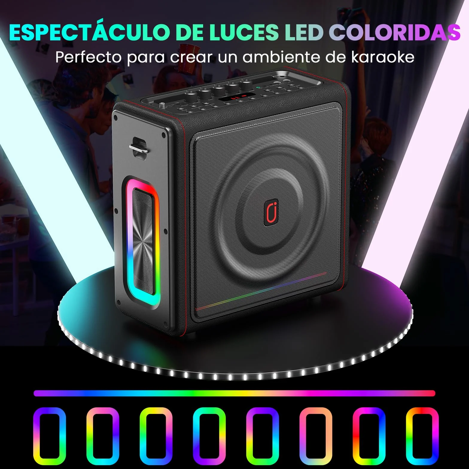 Máquina de Karaoke con micrófonos inalámbricos HWWR Karaoke con 2 Micrófonos para Adultos Niños, Karaoke Sistemas Accessoires utiles pour Micro (MS78-2Mics)