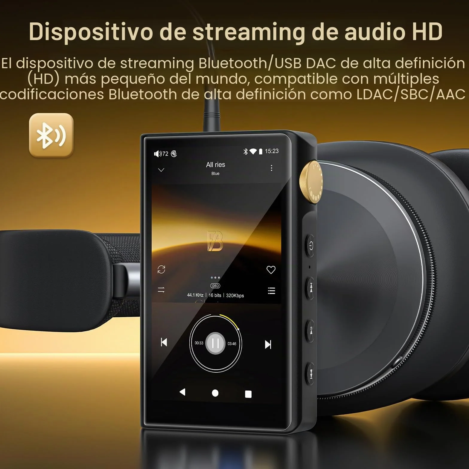 Reproductor MP3 HiFi con Bluetooth y WiFi, Reproductor de música de Alta resolución ZAQE Android 12, DAC DSD sin pérdidas Flac, Equipado con una Tarjeta de Memoria de 64 GB., admite hasta 512 GB.
