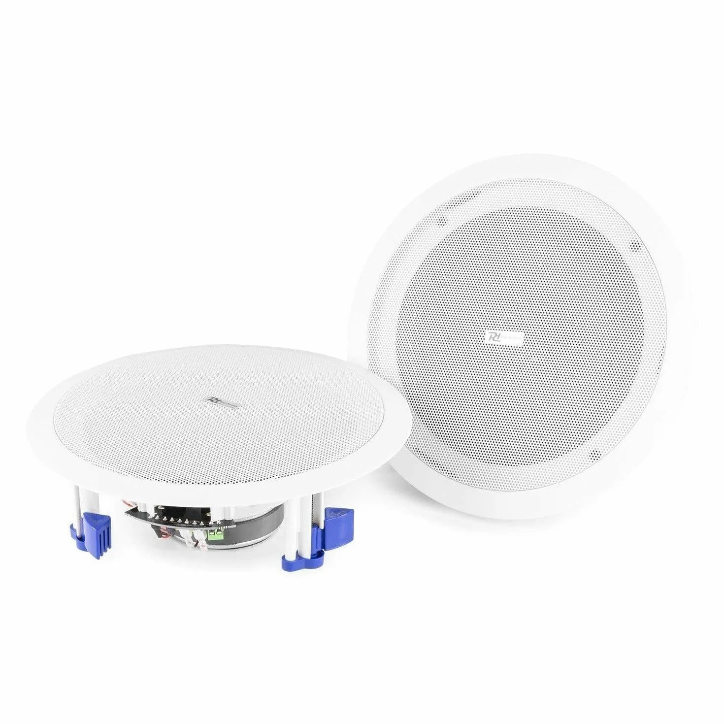 Power Dynamics CSBT80 Juego de Altavoces Bluetooth para Techo, par de 240 w, Altavoz empotrable de 2 vías para Techo y Pared, Amplificador Digital Integrado. Oficinas, Restaurantes, Salones. Blanco