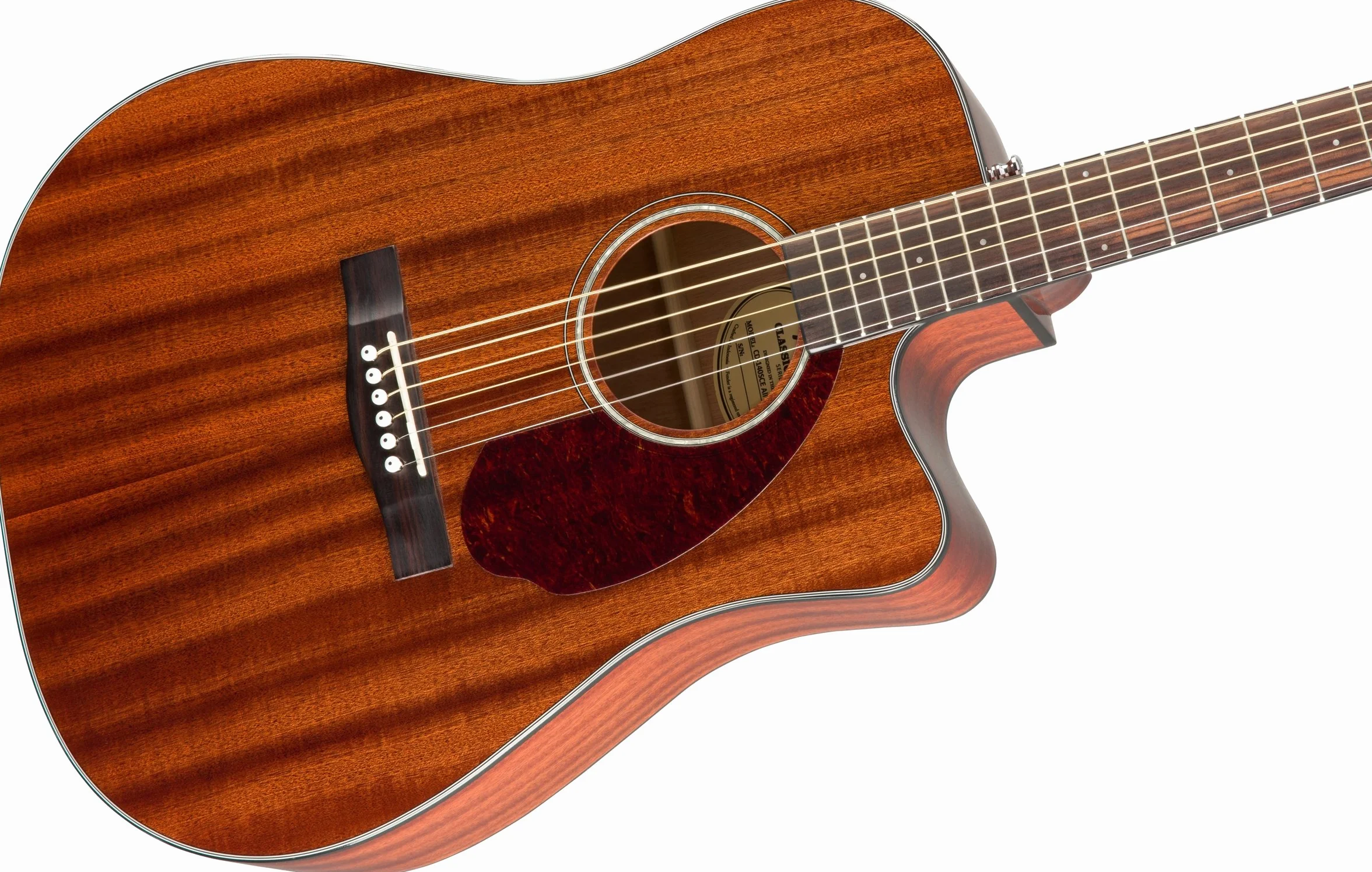 Fender CD-140SCE Dreadnought Guitarra Acústica Electrificada, Caoba Natural, con Estuche Rígido, Incluye cursos virtuales gratuitos en Fender Play