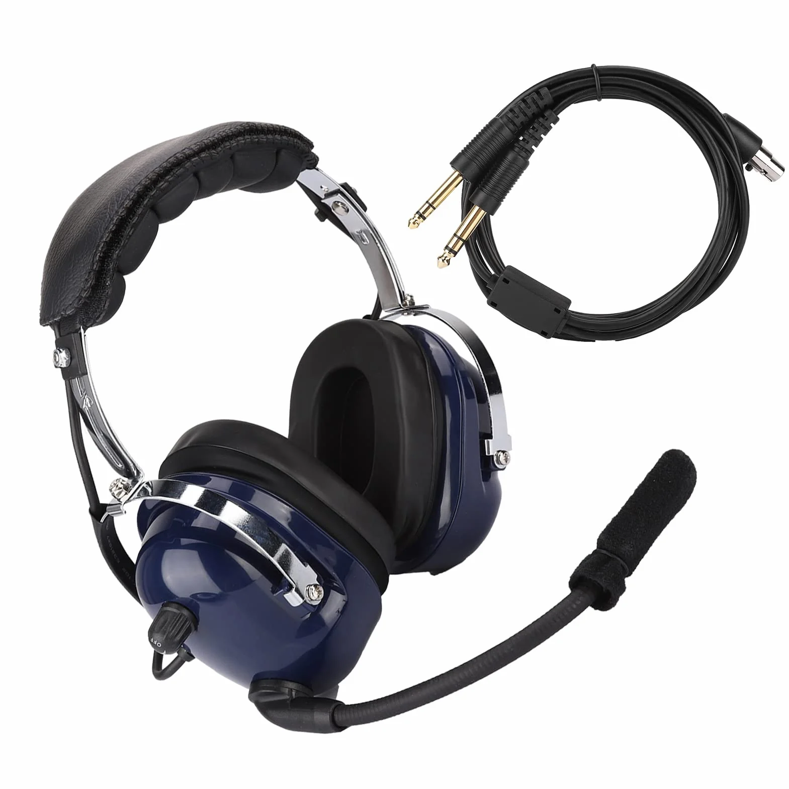 KUIDAMOS Auriculares de Aviación General con Doble Enchufe, Reducción de Ruido de 3,5 mm para Pilotos