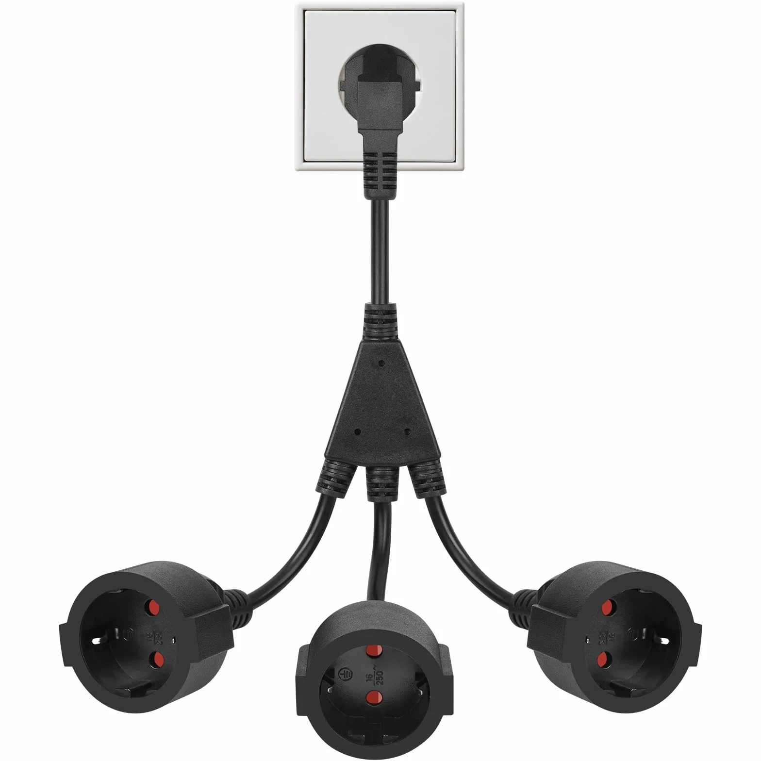URAQT Cable alargador IP44 250V 16A 3 enchufes