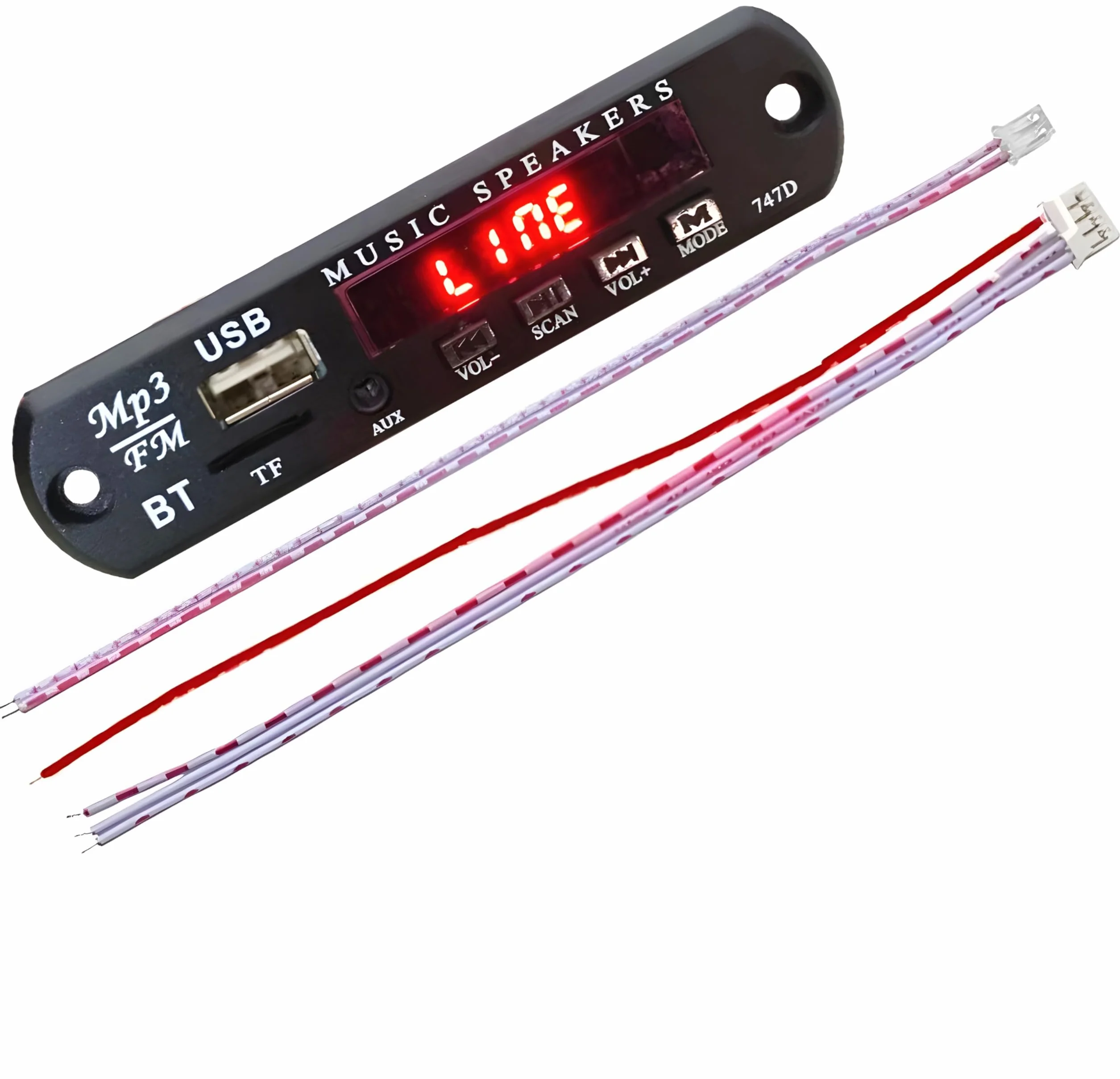 Retoo Placa decodificadora de Audio Bluetooth para automóvil con Control Remoto, Pantalla LCD y AUX 3.5 mm, 7V - 12V, módulo de Audio USB Radio FM, Compatible con SD, FM, FLAC, WAV, WMA y MP3