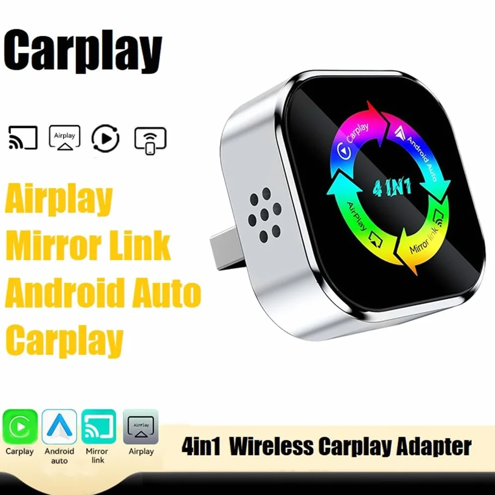 AI Smart Box 4 en 1 Adaptador inalámbrico CarPlay USB Dongle Airplay/Mirror Link/Android Auto/Carplay Car Intelligent System B