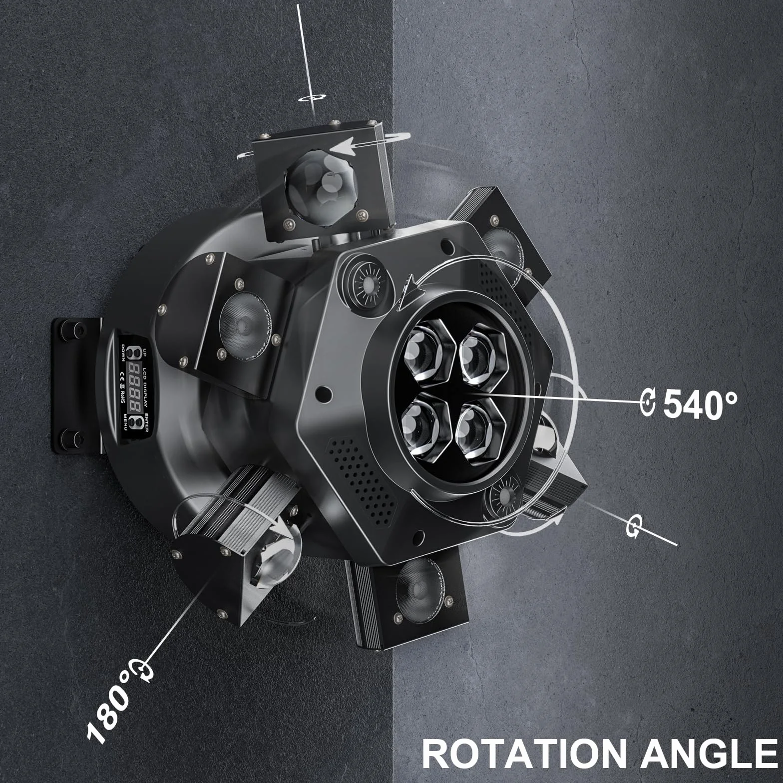 180W Cabeza Móvil LED RGBW Luz Discoteca 19CH Beam Moving Head para Fiestas Bodas Bar Iluminación de escenarios