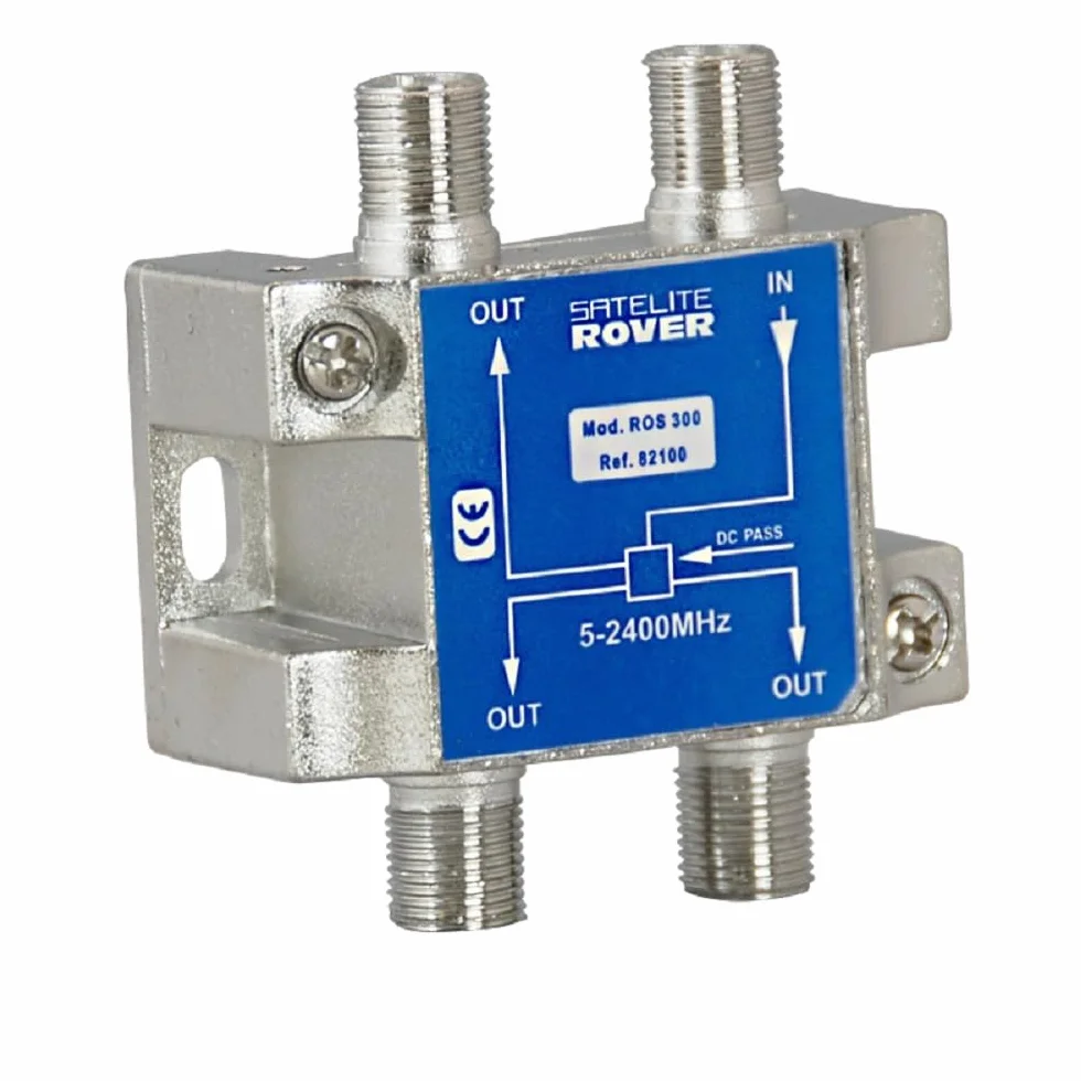 CABLEPELADO Repartidor de 3 Salidas, Distribuidor 3 Salidas, Repartidor Serie Class A, 5-230 MHz, Apto para Bandas de frecuencia Dab, FI, FM, UHF, VHF, Incluye 4 Conectores F, 3 Salidas