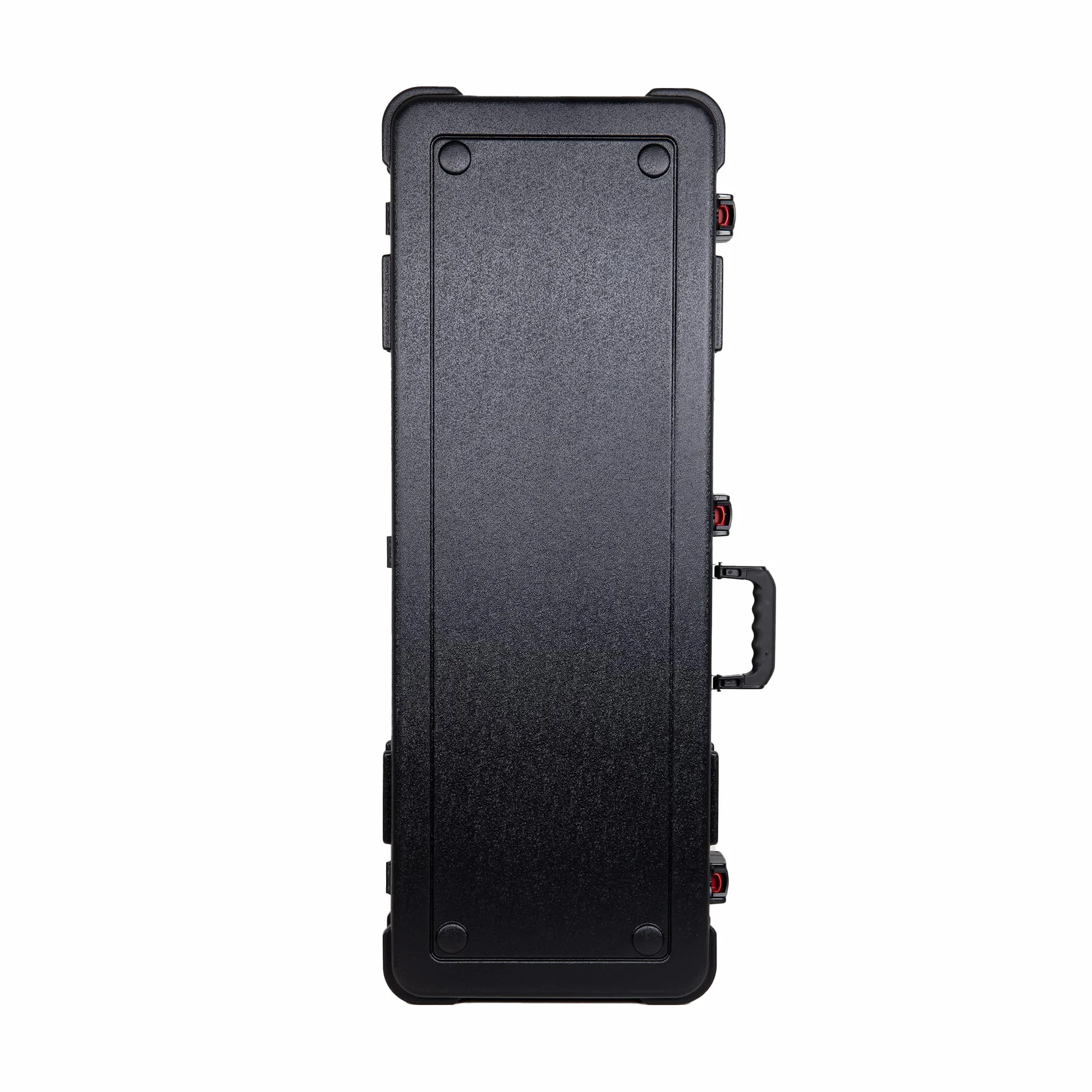 Crossrock Funda de Vuelo de Guitarra eléctrica ABS para Stratocaster y Telecaster, Acabado Negro Mate, Interior de Terciopelo borgoña, Cerradura TSA, Serie Moldeada