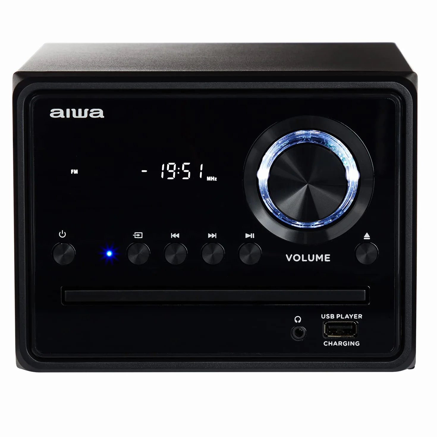 AIWA MSBTU-300MKII Microcadena HiFi Bluetooth 20W RMS, Equipo de Música con CD MP3, USB, Radio FM, Entrada Óptica, AUX RCA, Salida Auriculares, Mando a Distancia, Negro