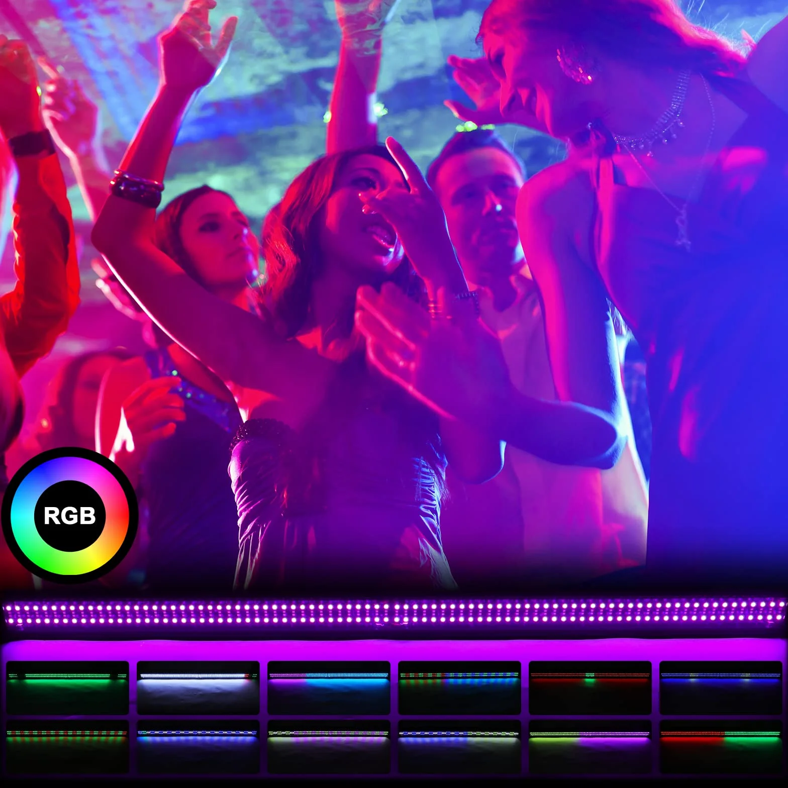 Barra de luz Wallwasher, 336 LEDs RGBW Barra de luz de Escenario dmx512 Control DJ Iluminación de Escenario para Fiesta Disco Interior Iglesia Cumpleaños Bar Boda, 2 piezas