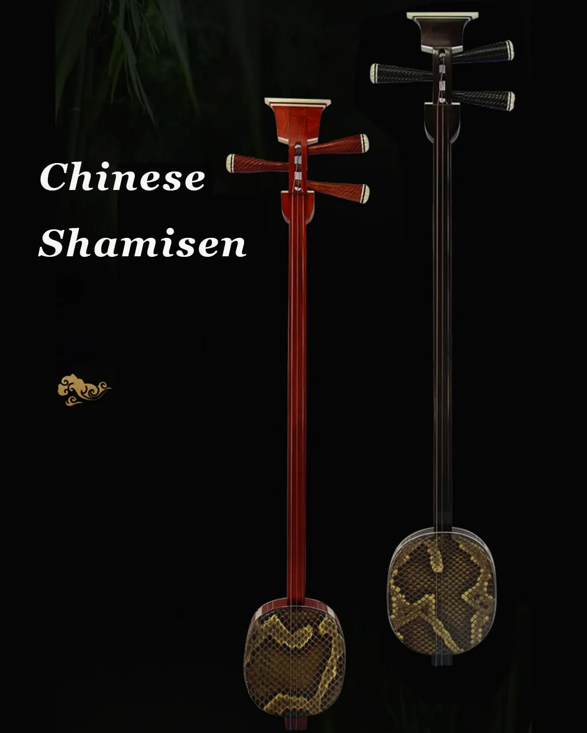 Sanxian Chino Tradicional De 3 Cuerdas, Guitarra Shamisen De Wukong Game, Instrumento Shamisen Chino, para Principiantes E Intérpretes Black L