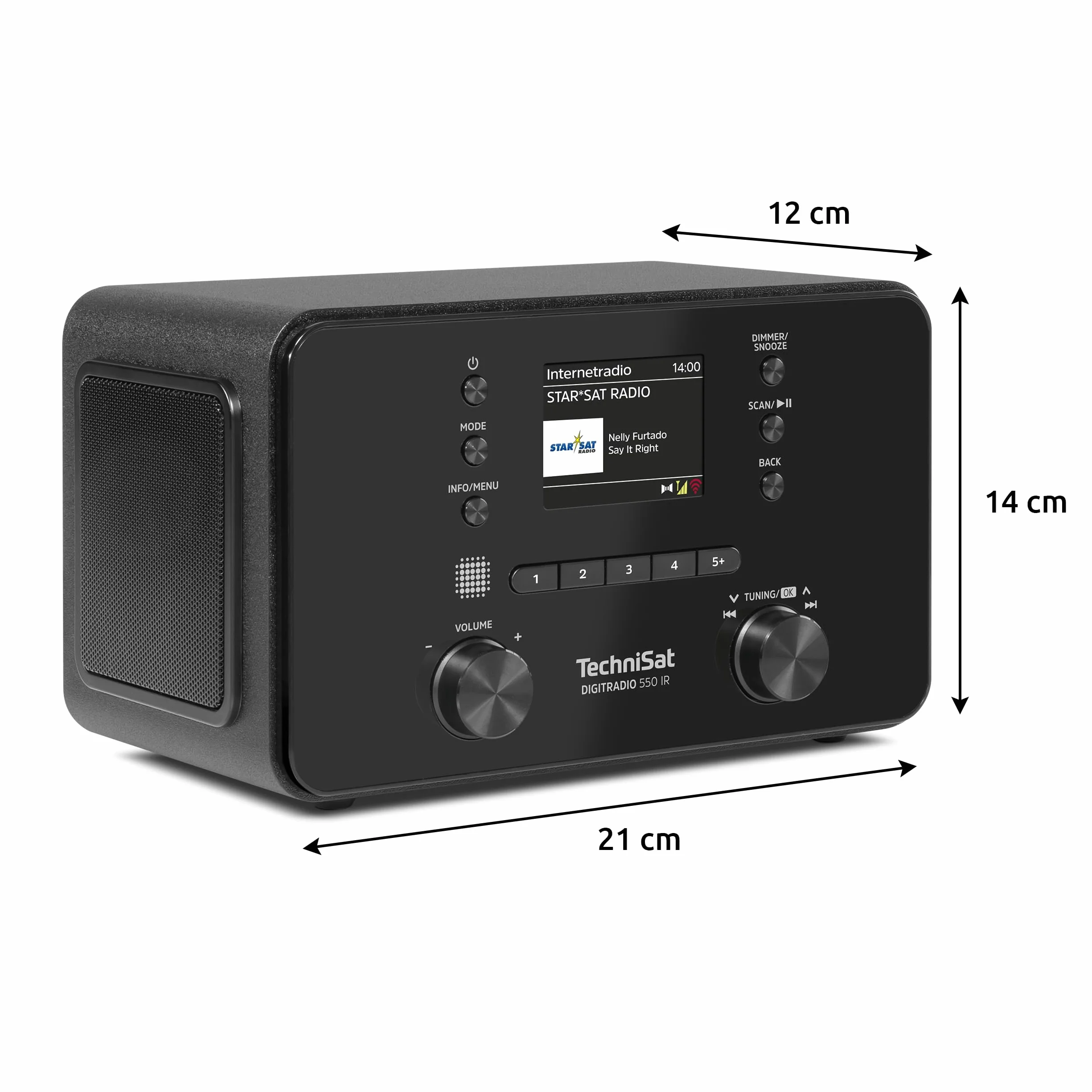 TechniSat DIGITRADIO 550 IR - Radio estéreo por Internet (Dab+, FM, WLAN, Bluetooth, Control por App, Despertador), Negro
