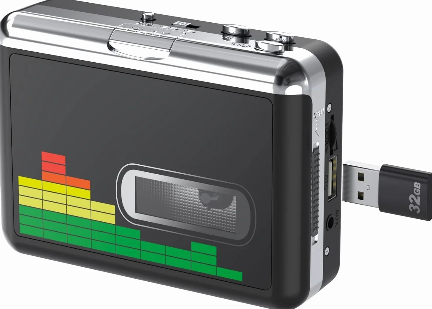 Reproductor de casete USB convertidor a MP3 portátil con auriculares