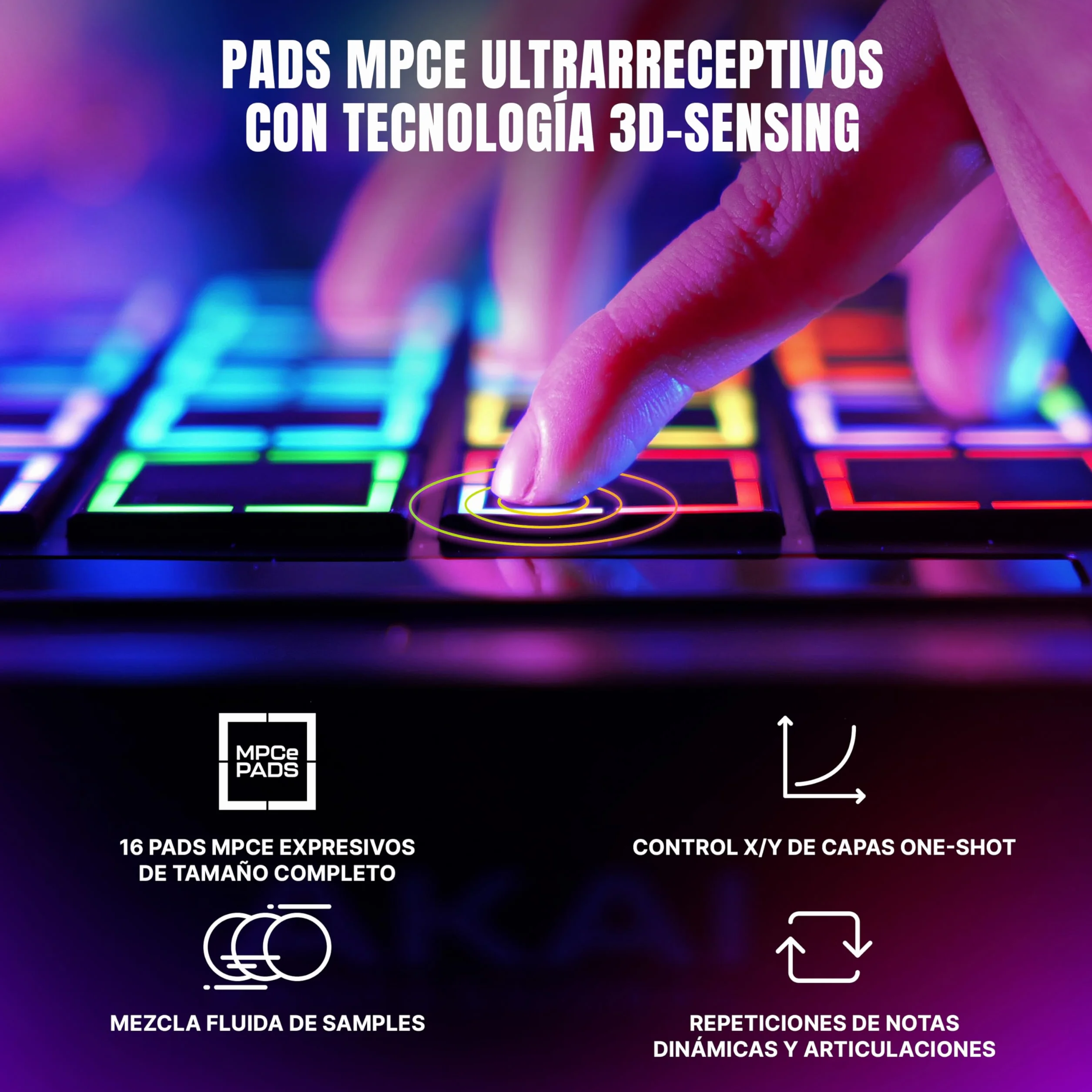 Akai Professional MPC Live III Centro de Producción Musical portátil y Autónomo con Pads MPCe, Secuenciador, Pantalla táctil, Micrófono, Altavoces, Interfaz de Audio, Wi-Fi, Bluetooth, Batería