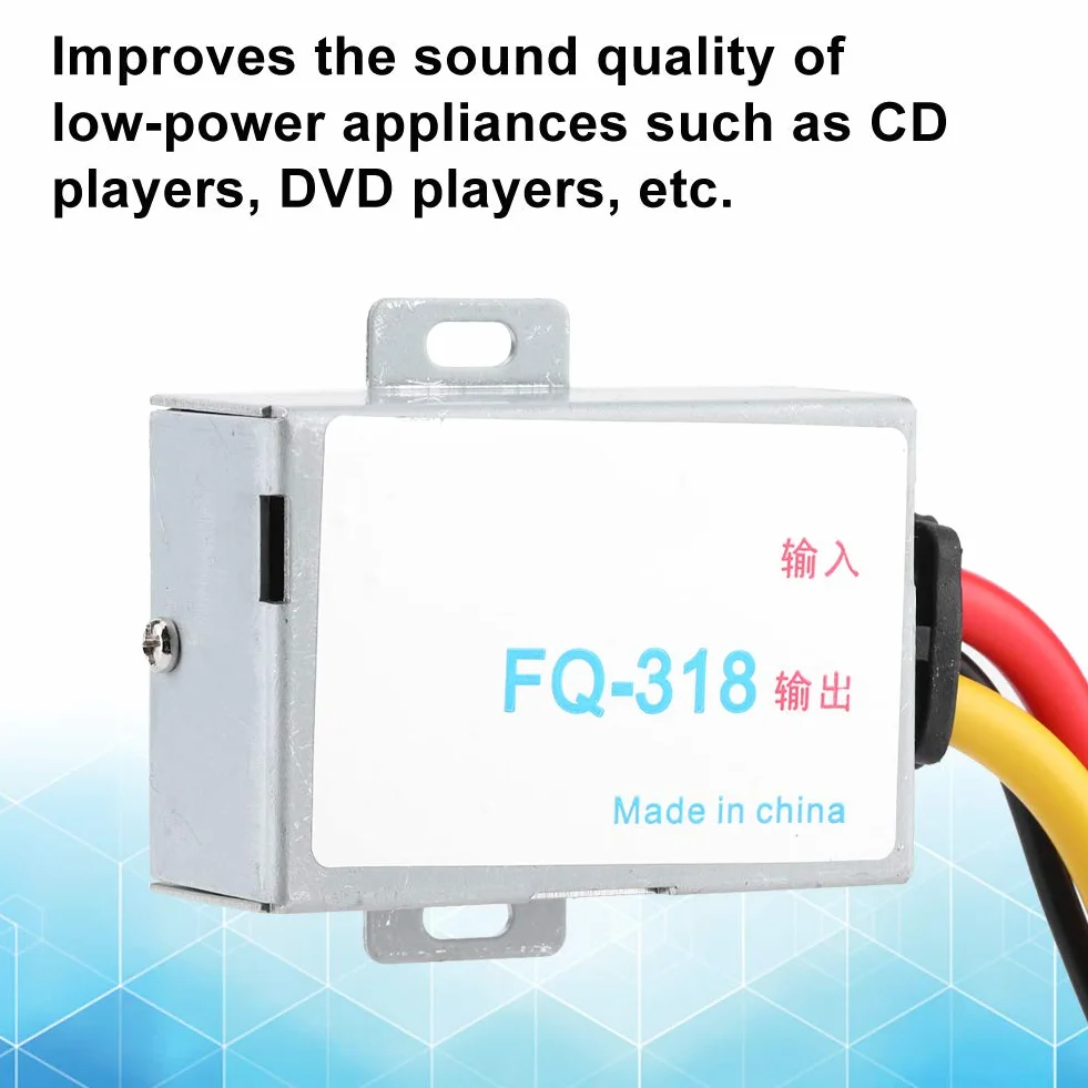 Reductor de supresor de Ruido estéreo para automóvil, Filtro de Potencia de Audio Reductor de supresor de Ruido estéreo para Sistema de Audio para automóvil de 12V