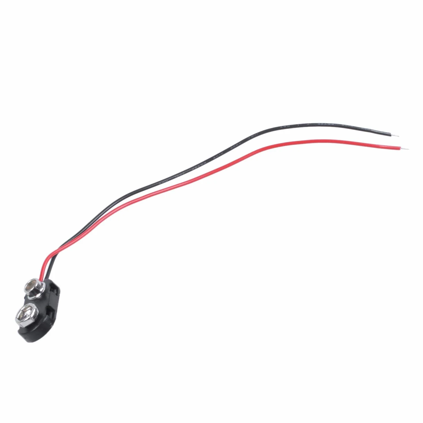 5 Piezas Negro Carcasa de plastico 14,99 cm Dos-con Cable 9 V Conectores para Pilas Recargables de