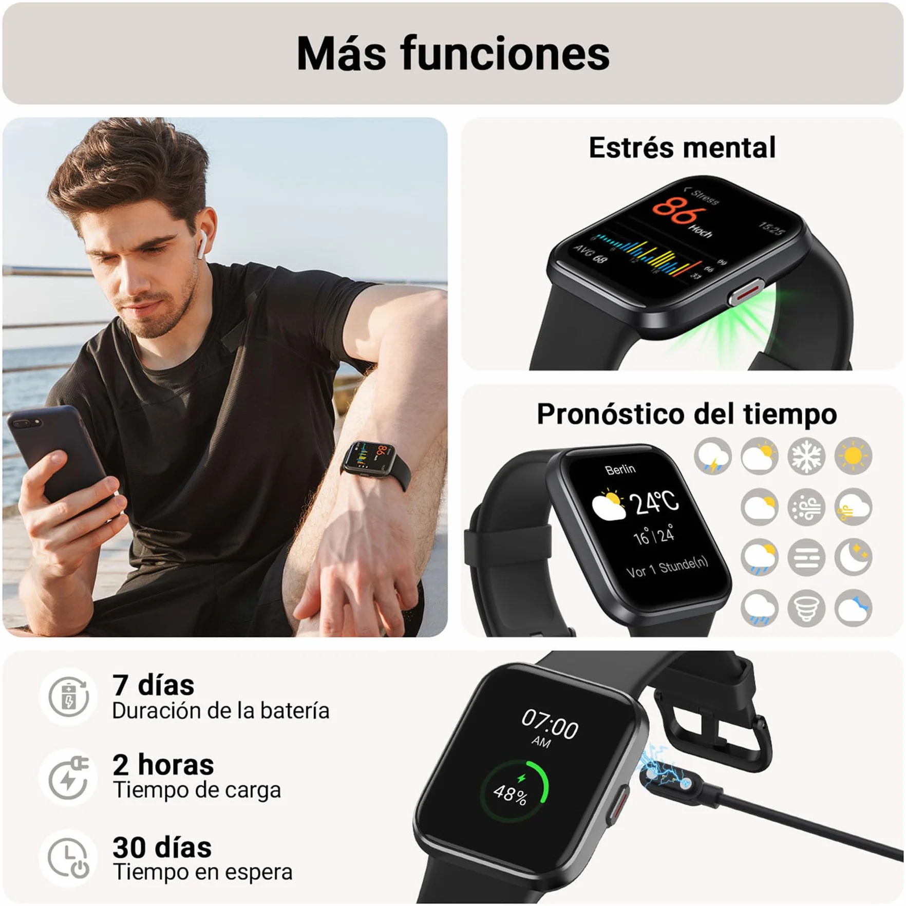 Tensky Reloj Inteligente Hombre con Llamadas y Voz de Alexa, Whatsapp Notificaciones, 1.85" Smartwatch Hombre 110 Modos Deportes 3 ATM SpO2/Pulsómetro/Monitor de Sueño Pulsera para iPhone Android