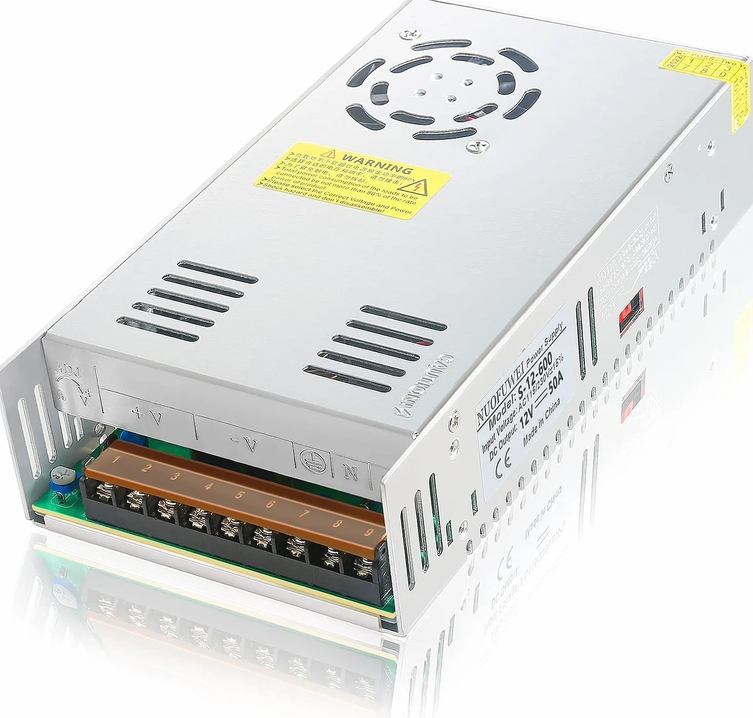 DC 12V 50A 600W Fuente de alimentación transformador 110/220V CA a CC 12V 600W Fuente Alimentación para LDE lámpara Motor Bomba CCTV Cámara de Seguridad Car Stereo Impresora 3D y Más 12V Dispositivo