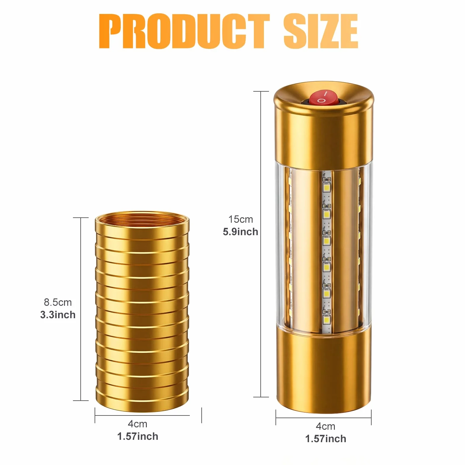 Bengalas LED estroboscópicas para servicio de botellas, luz recargable, luz de mano lámpara luminosa LED fluorescente para discotecas karaoke bodas fiestas suministros de actividades (6, Gold)